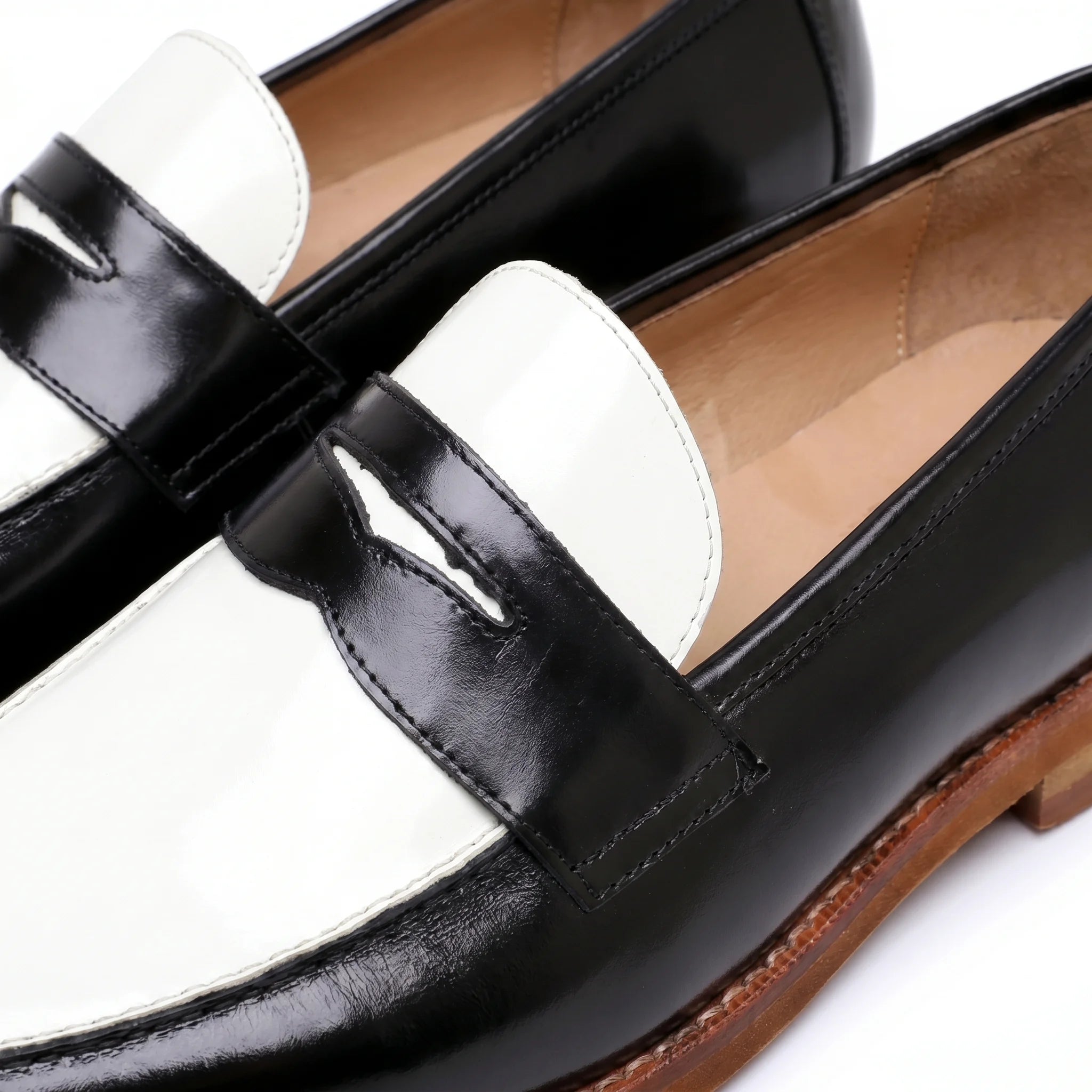 Marlow Penny Loafer - Black and White