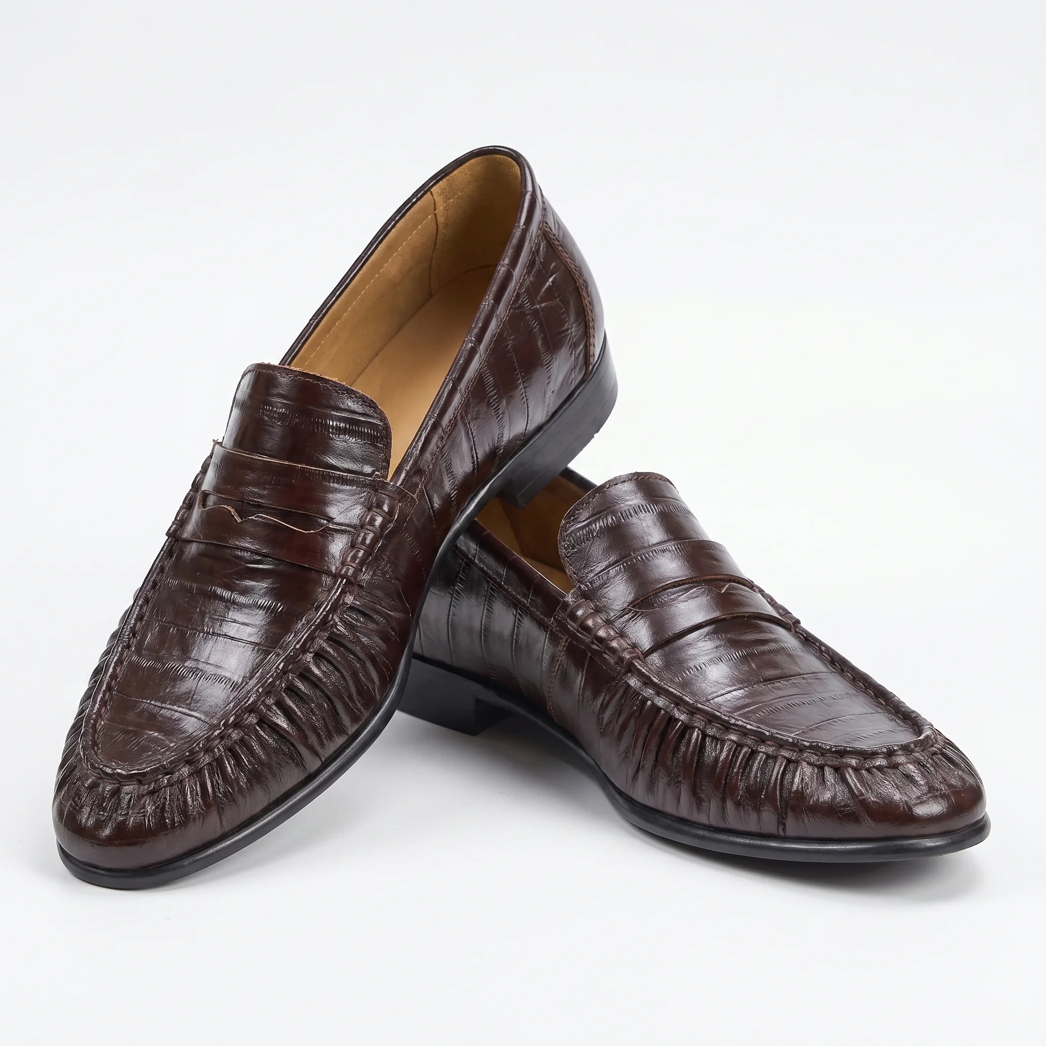 Marvoux Eel Leather Penny Loafer - Wine