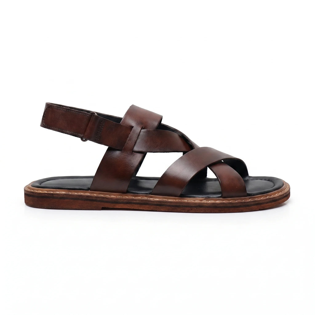 Panteano Roman Sandal - Cognac Brown