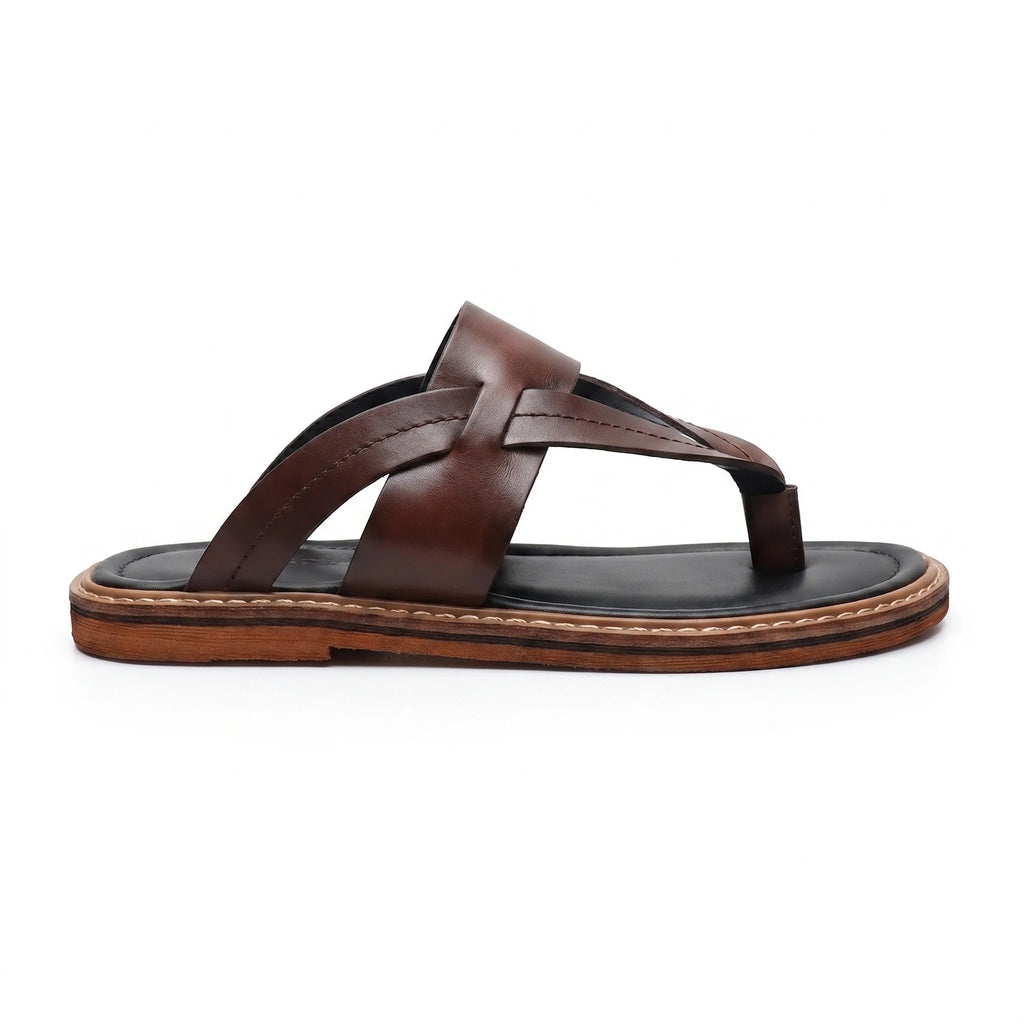 Valence Toe-Loop Sandal - Cognac Brown