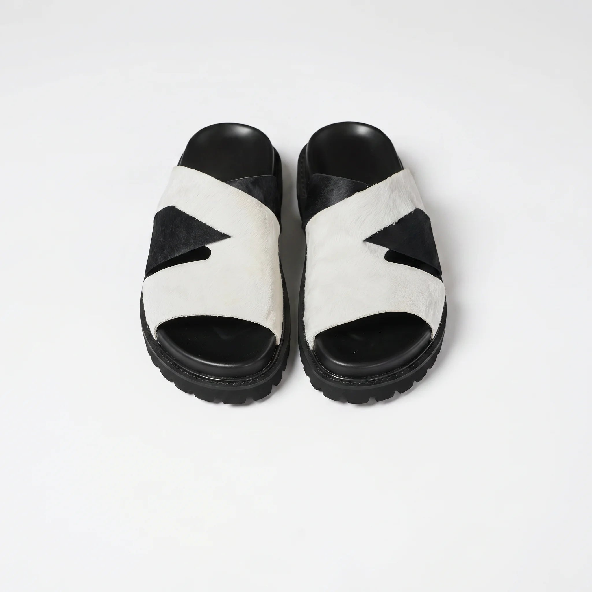 Marbella Cross-Strap Sandal - White and Black