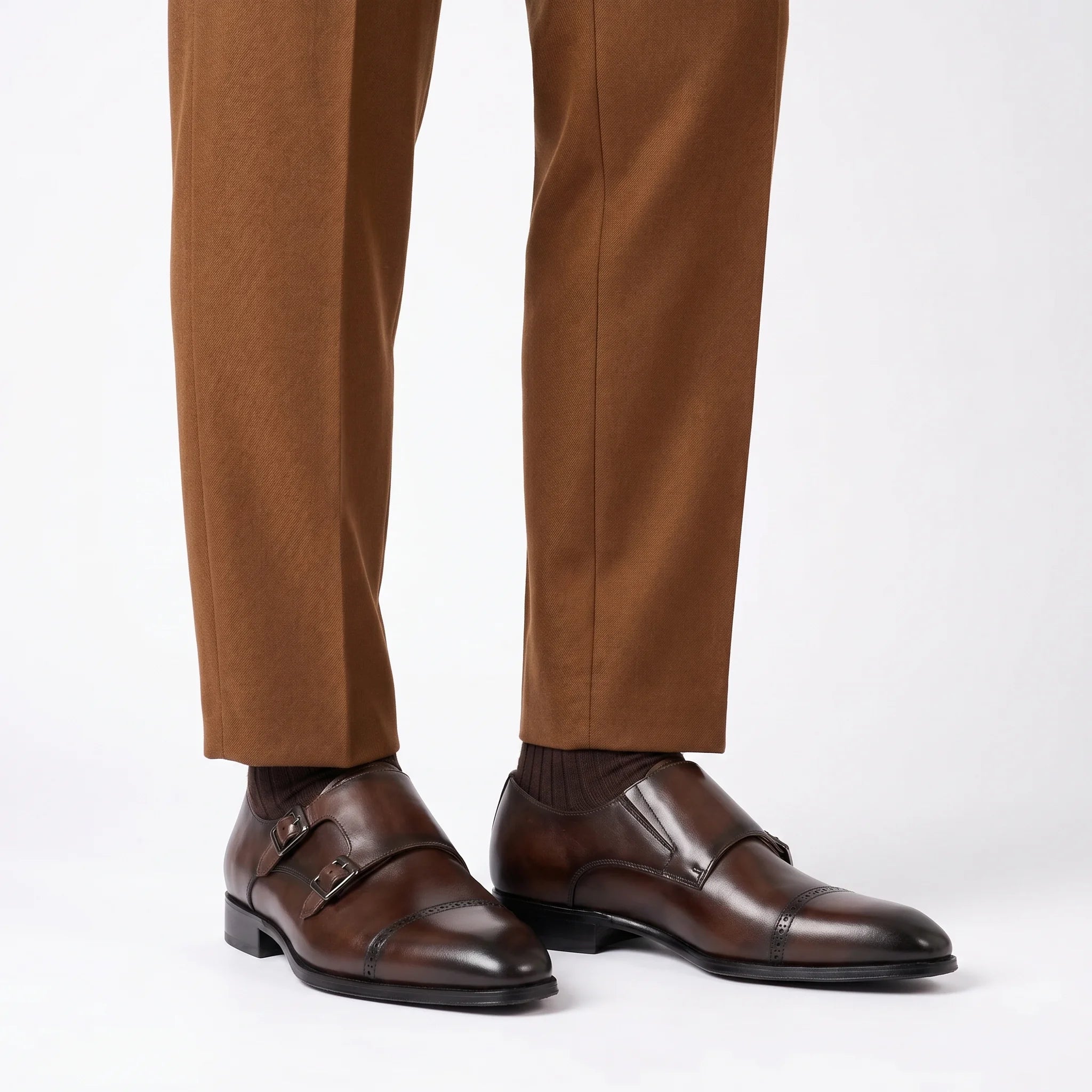 Velmont Double Monk Strap - Coffee