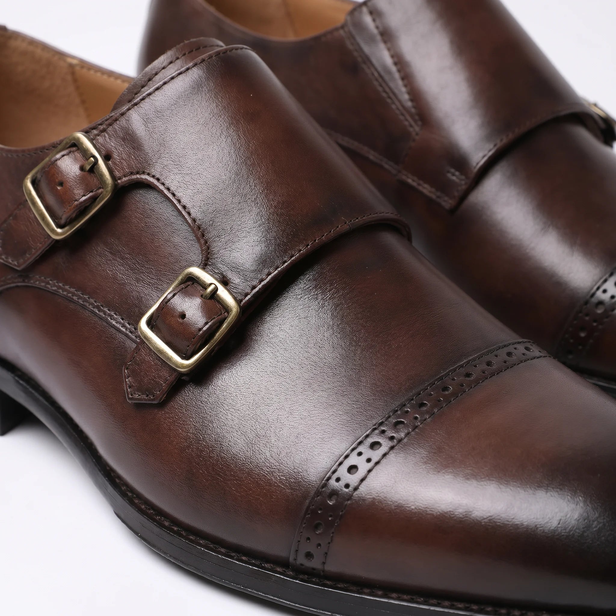 Velmont Double Monk Strap - Coffee