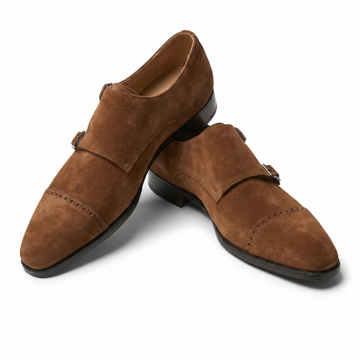 Velmont double monk strap   brown