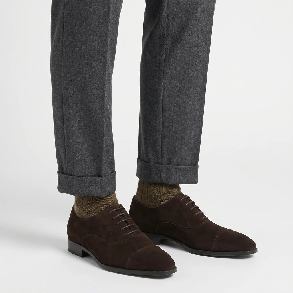 Aldmere Oxford Cap Toe - Coffee Suede