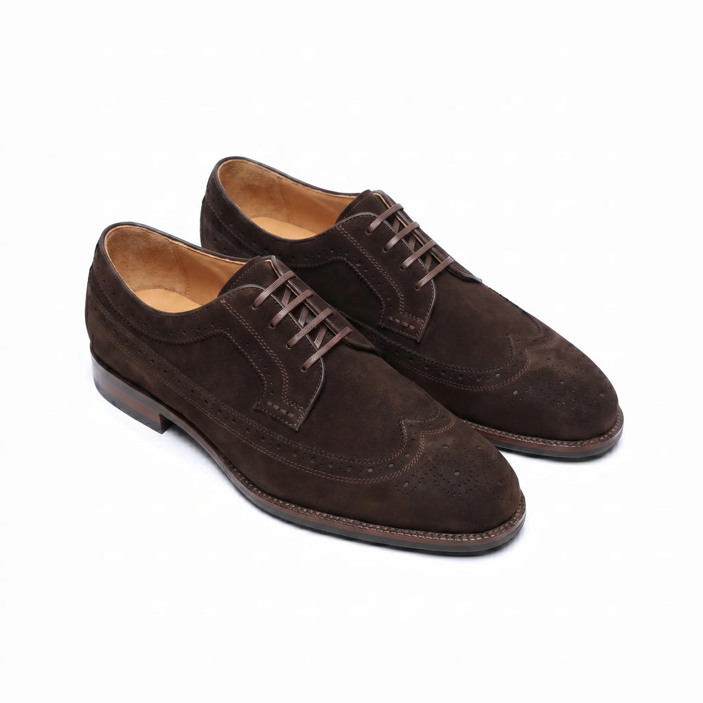 Velour Derby Brogue - Coffee