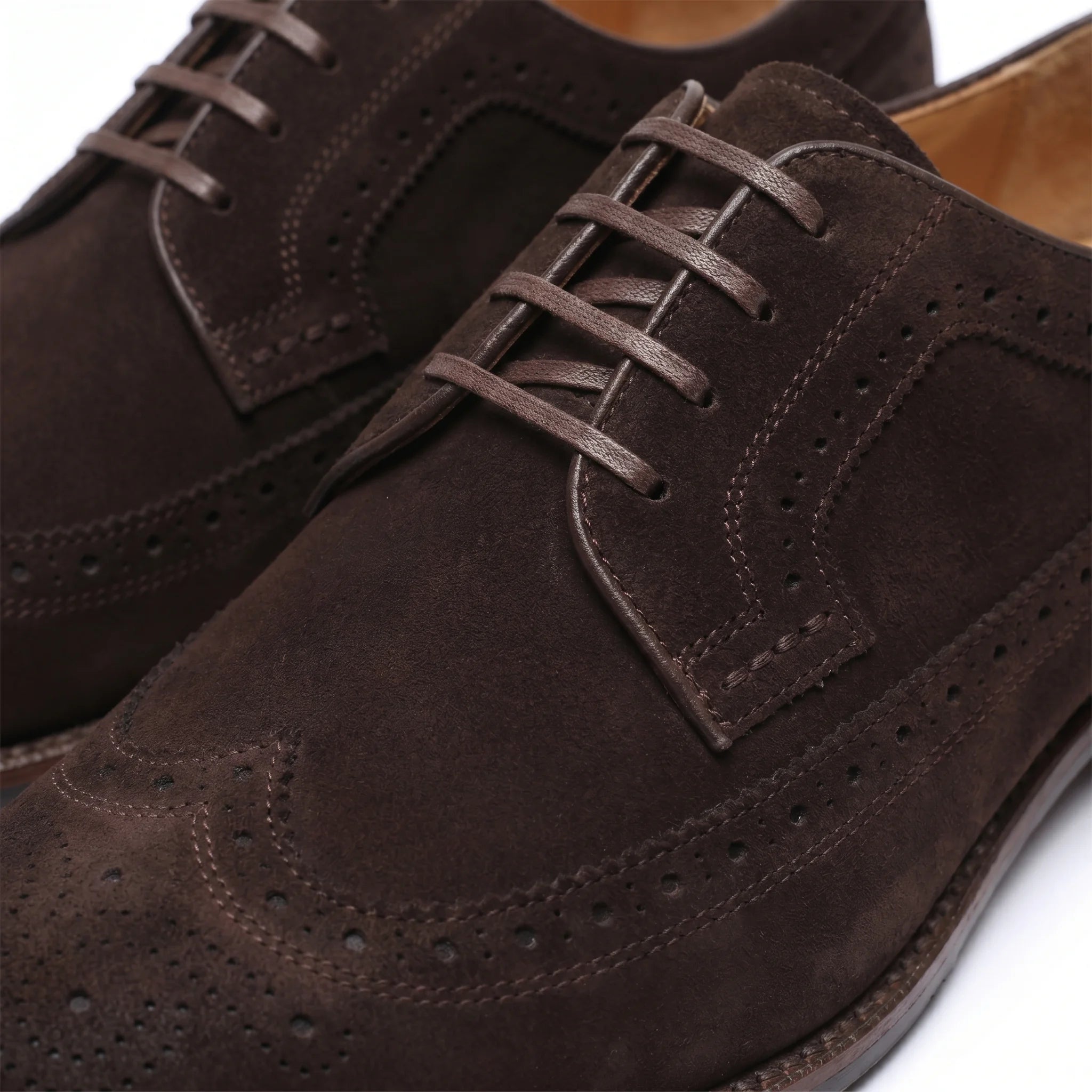 Velour Derby Brogue - Coffee