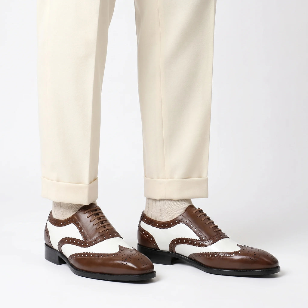 Duotone Oxford Brogue - Brown and White