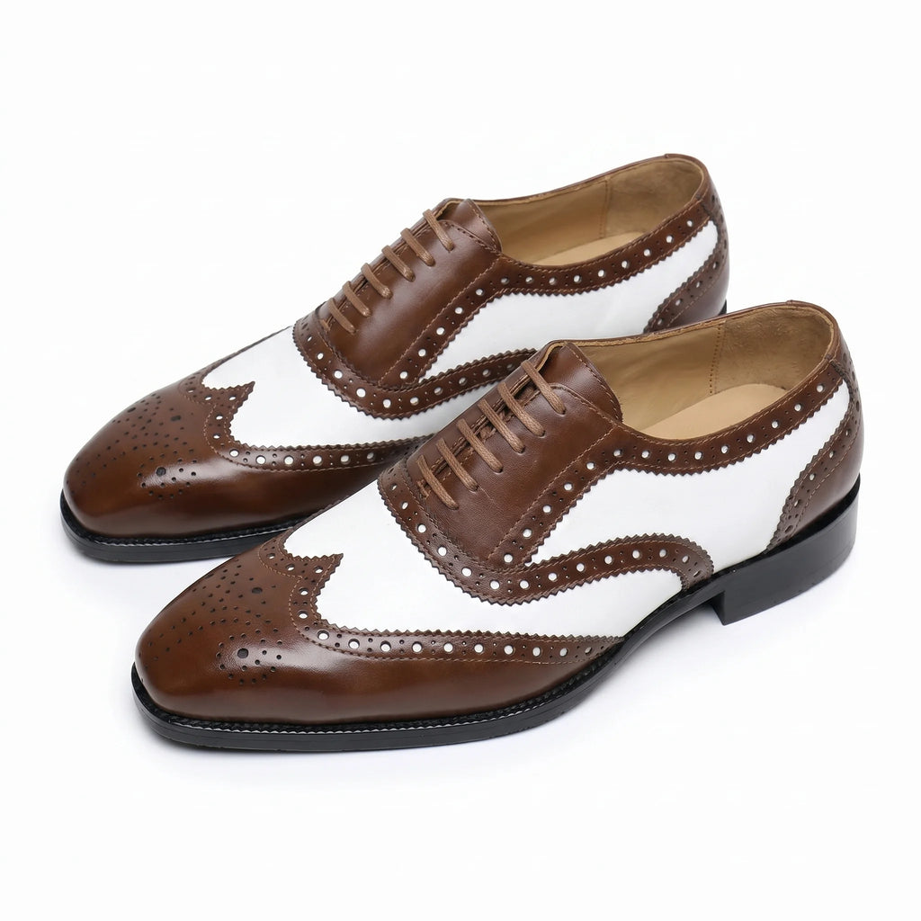 Duotone Oxford Brogue - Brown and White