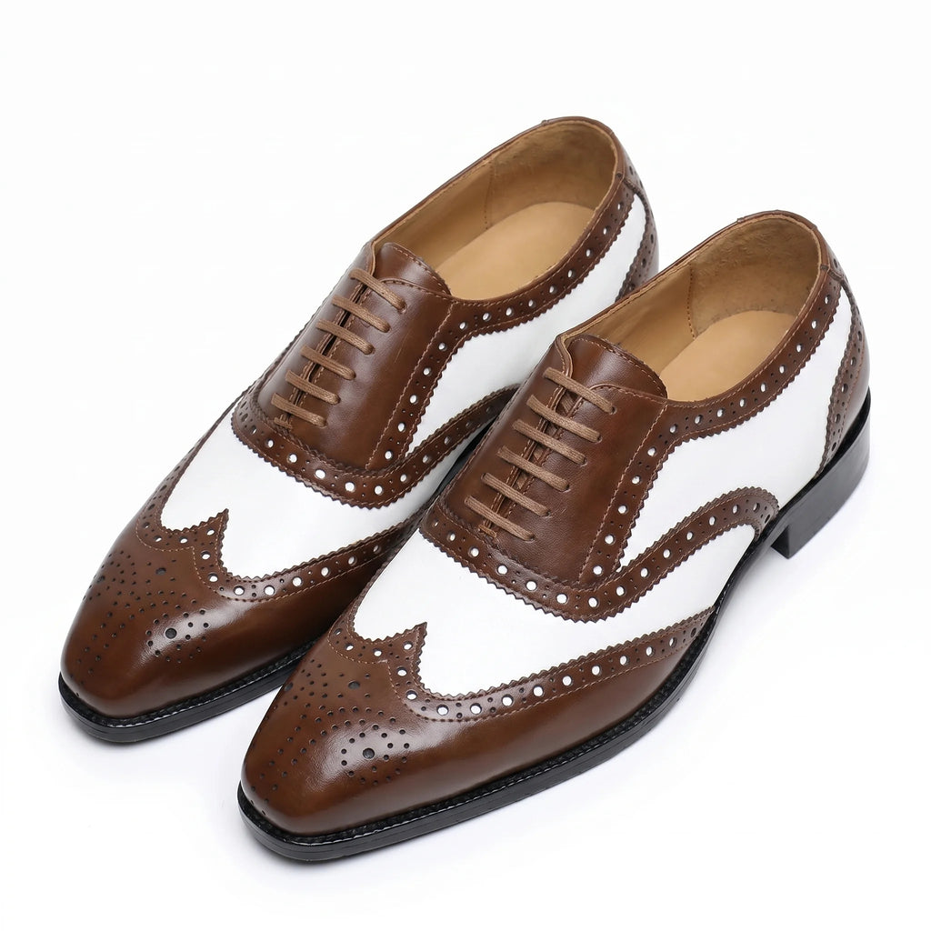 Duotone Oxford Brogue - Brown and White
