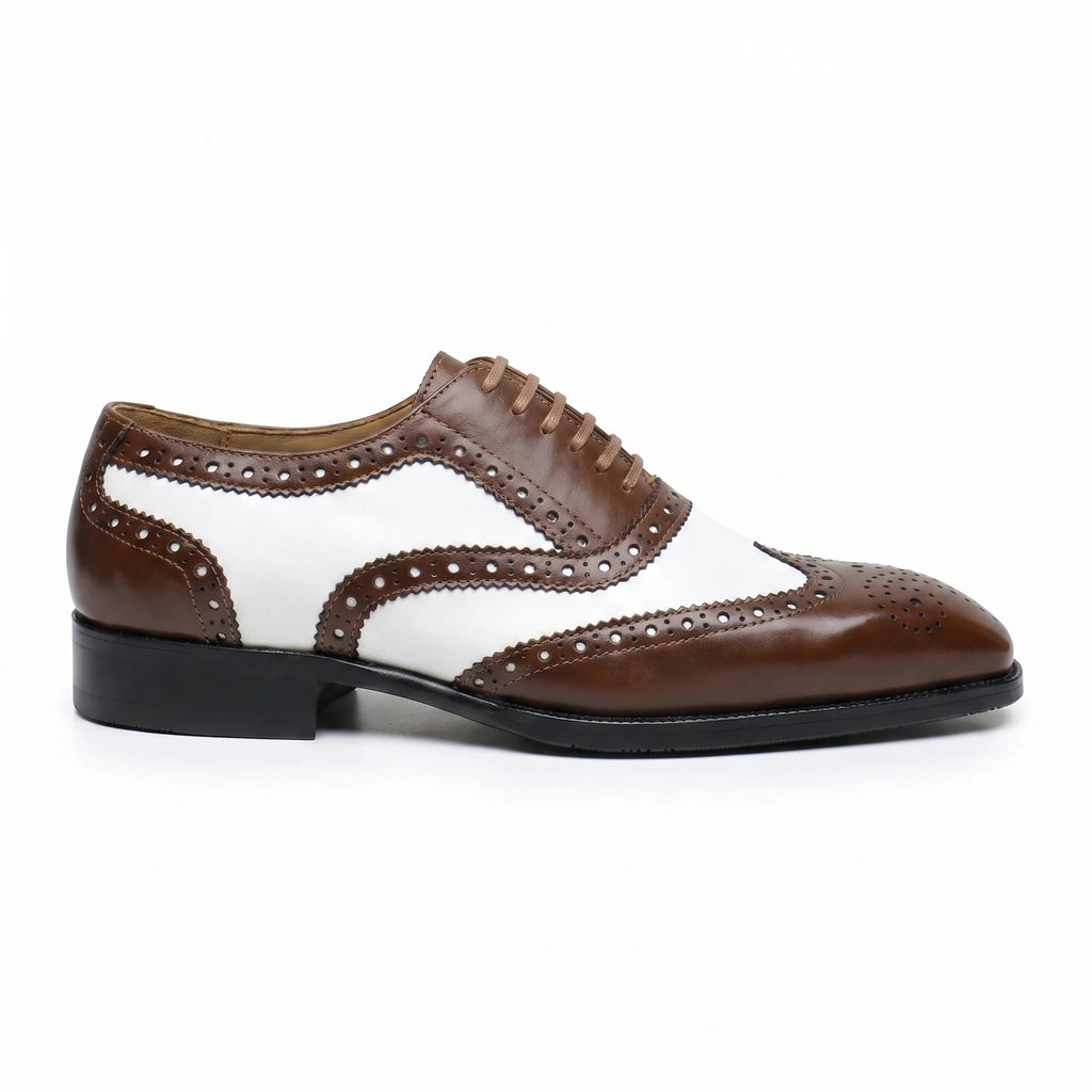 Duotone Oxford Brogue - Brown and White