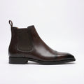 Lorvain Chelsea Brogue Cap-Toe Boot - Coffee