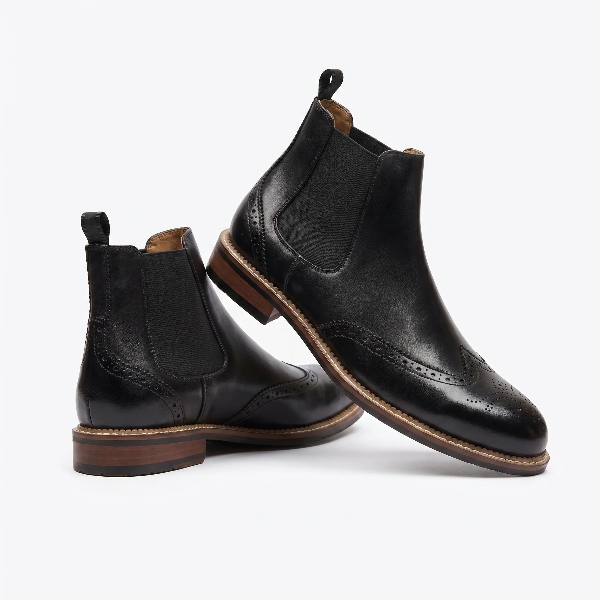 Cavendish Chelsea Brogue Boot - Black