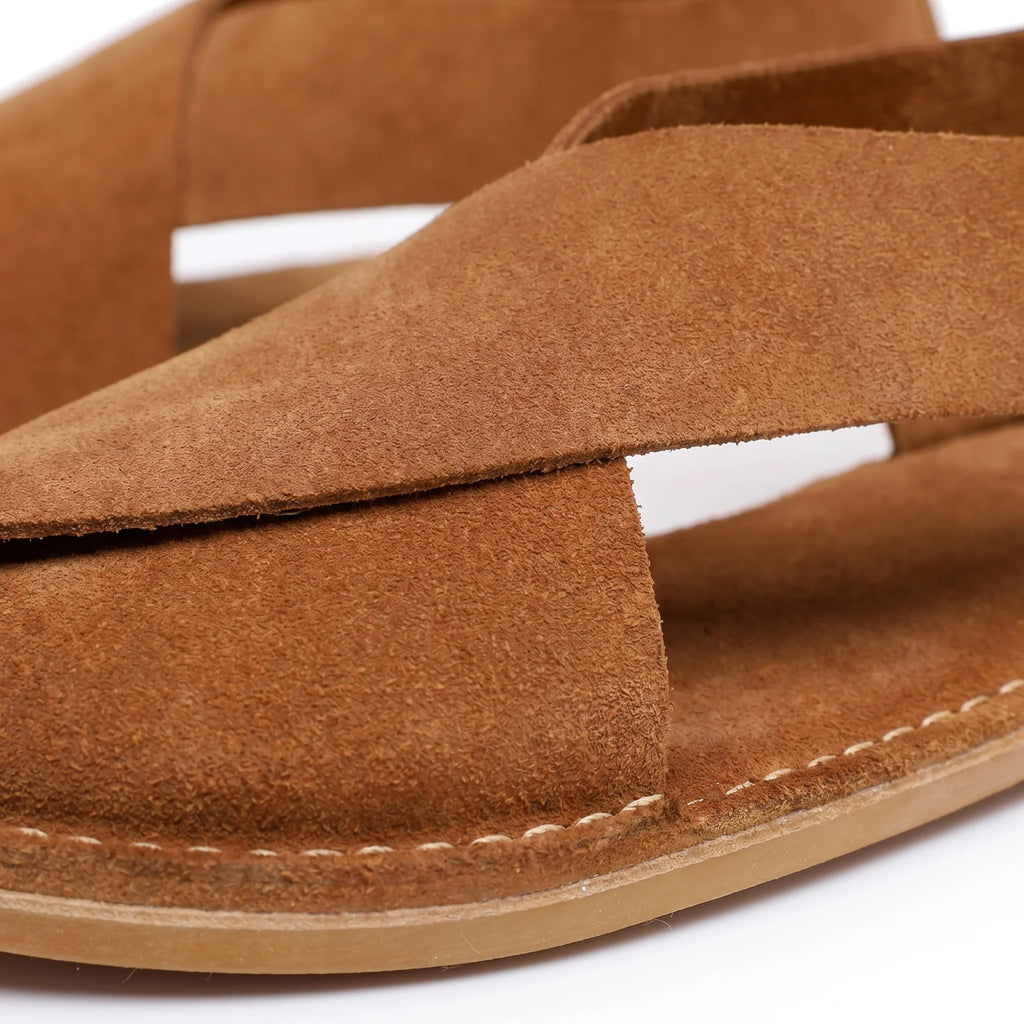 Santorini Cross-Strap Sandal - Caramel