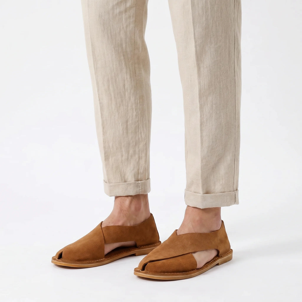 Santorini Cross-Strap Sandal - Caramel