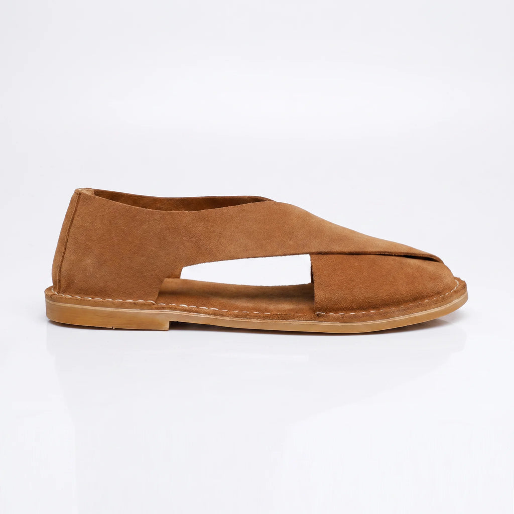 Santorini Cross-Strap Sandal - Caramel
