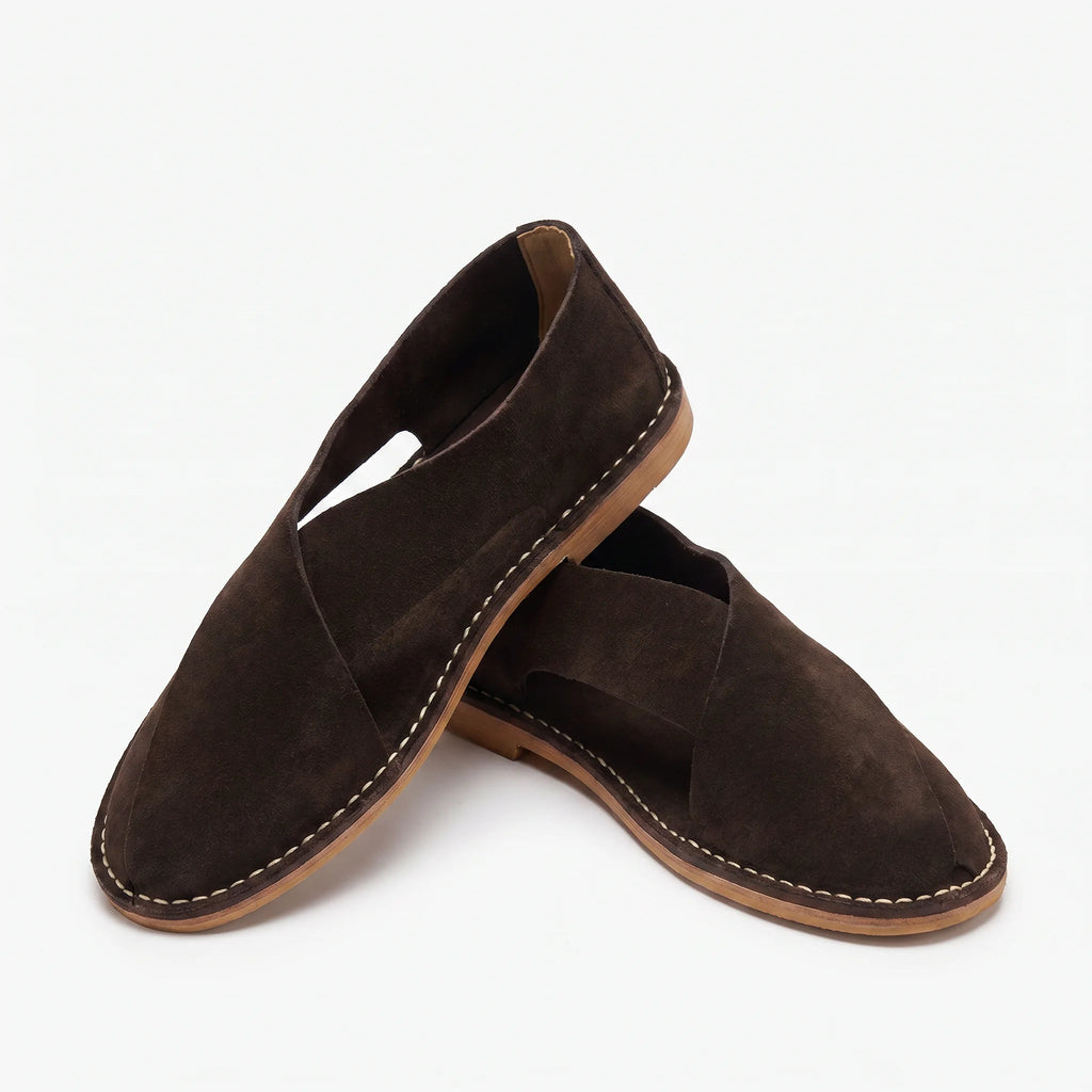 Santorini Cross-Strap Sandal - Coffee