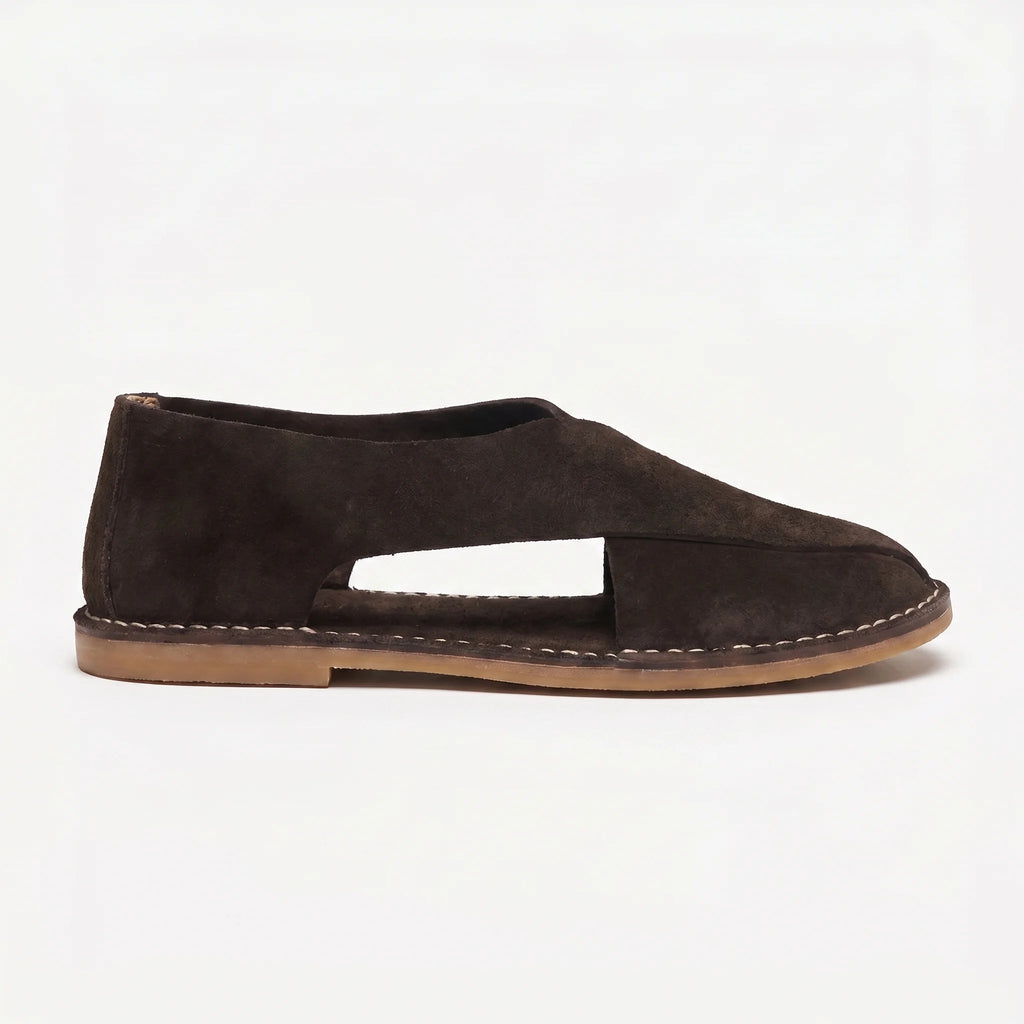 Santorini Cross-Strap Sandal - Coffee