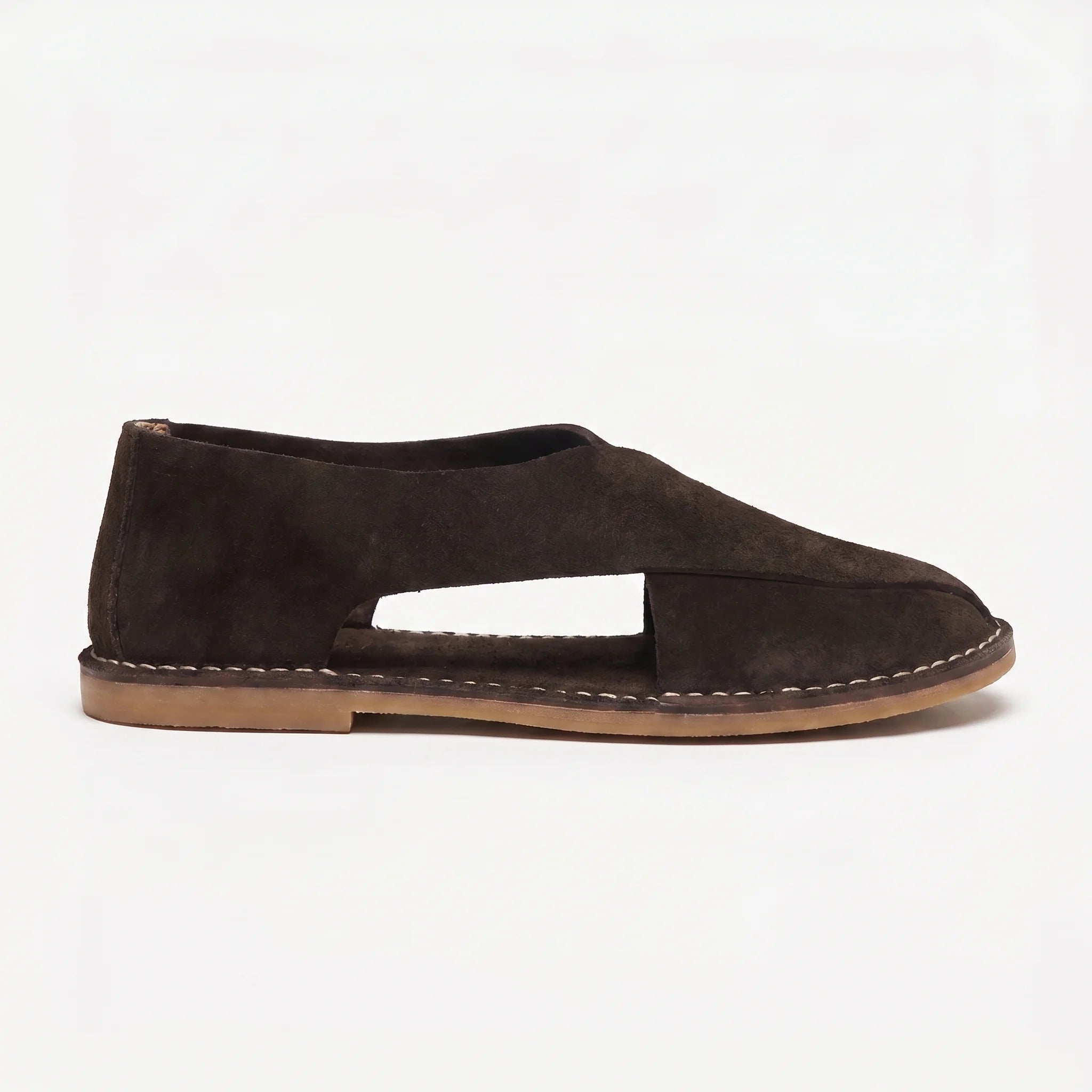 Santorini Cross-Strap Sandal - Coffee