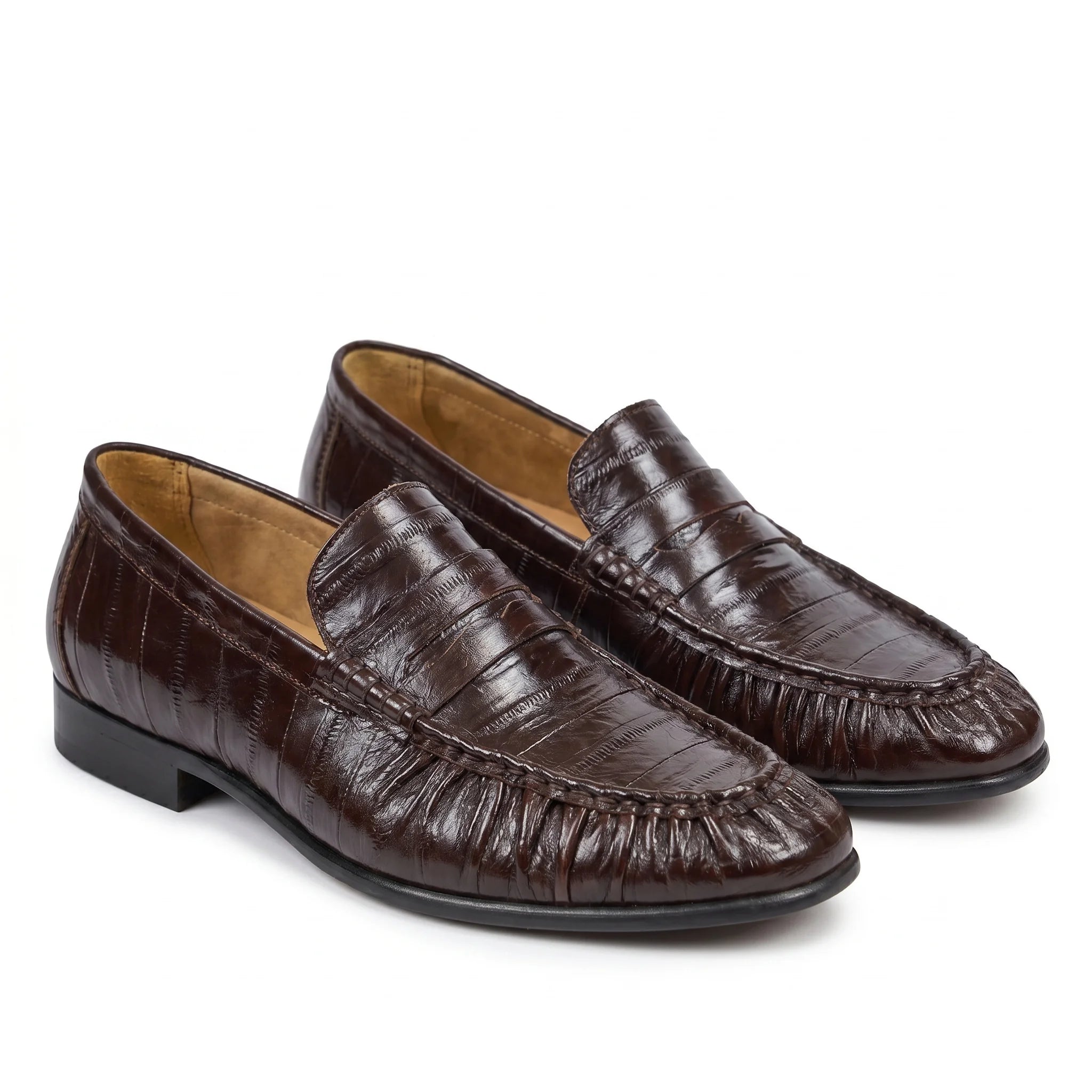 Marvoux Eel Leather Penny Loafer - Wine