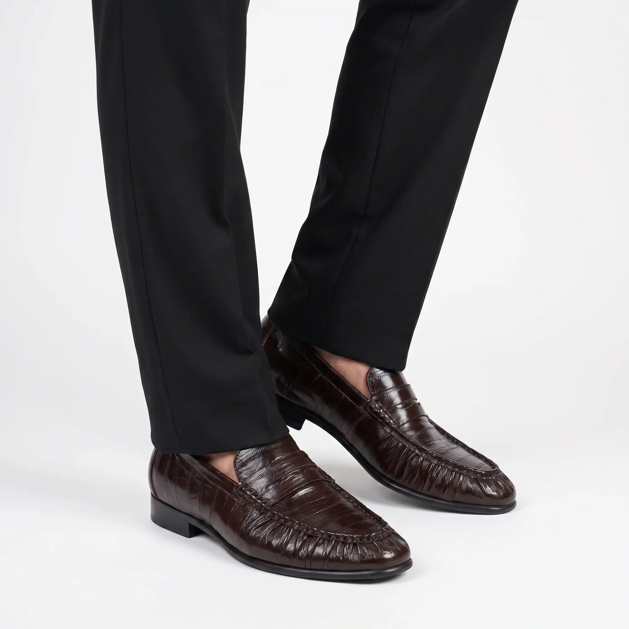 Marvoux Eel Leather Penny Loafer - Wine