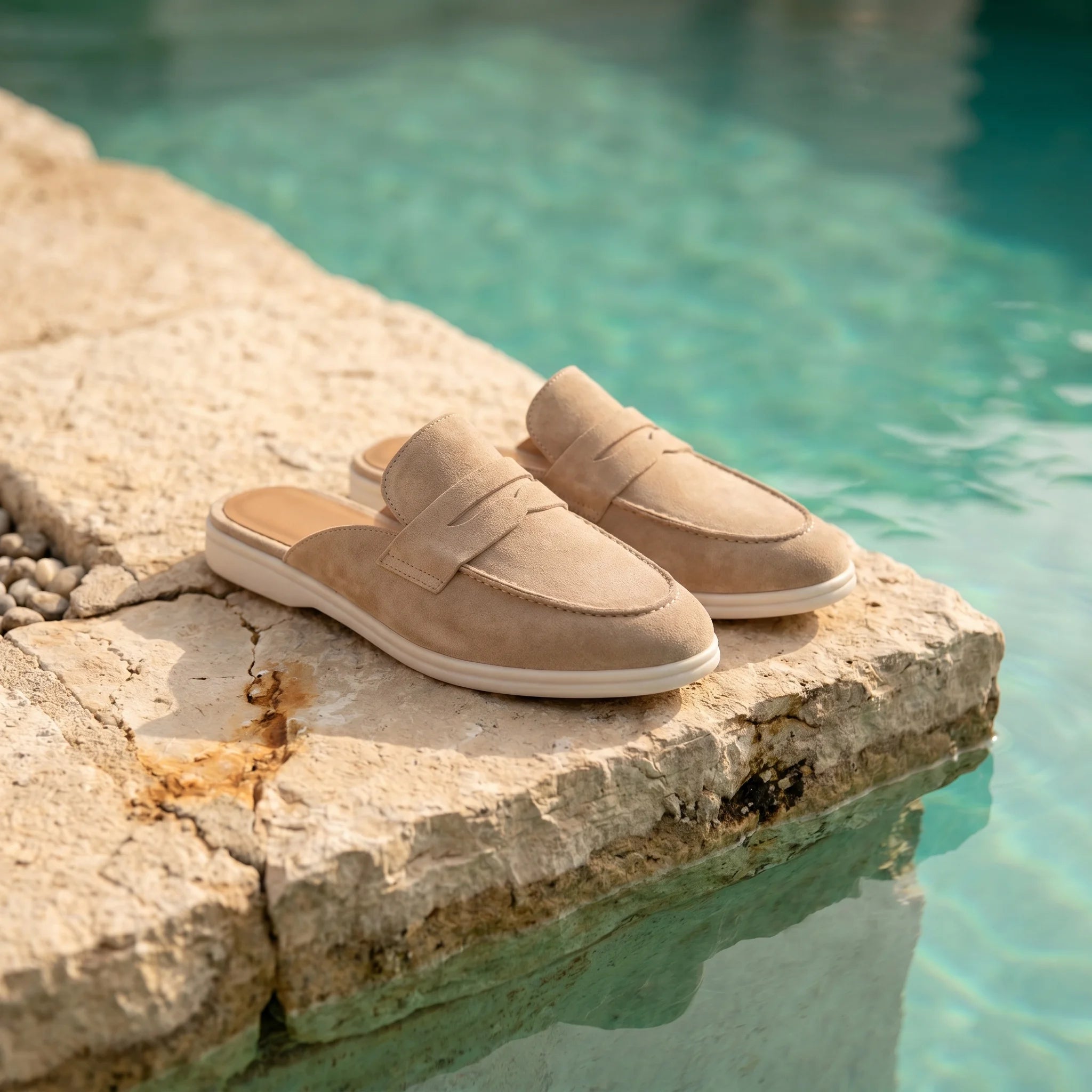 Meridian Loafer Mule - Beige
