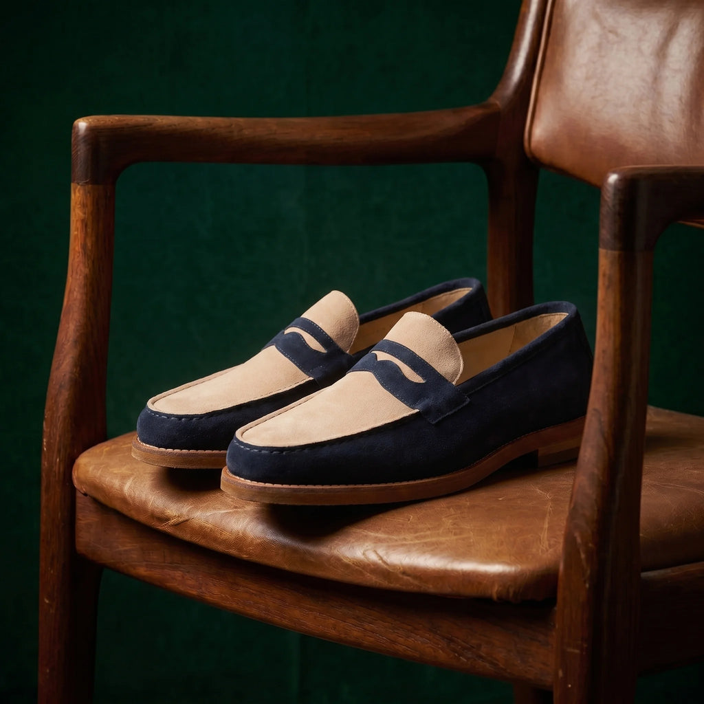Mocassins Marlow - Bleu et beige
