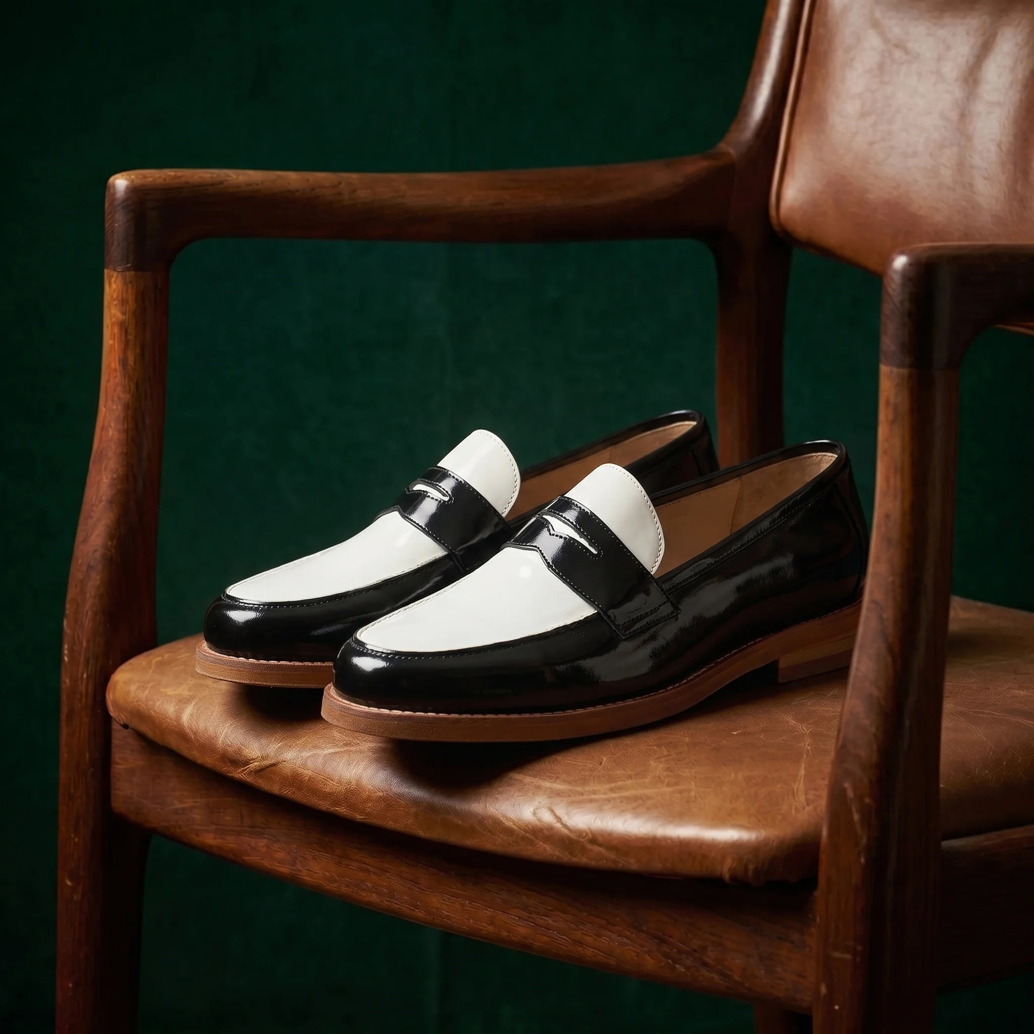 Marlow Penny Loafer - Black and White