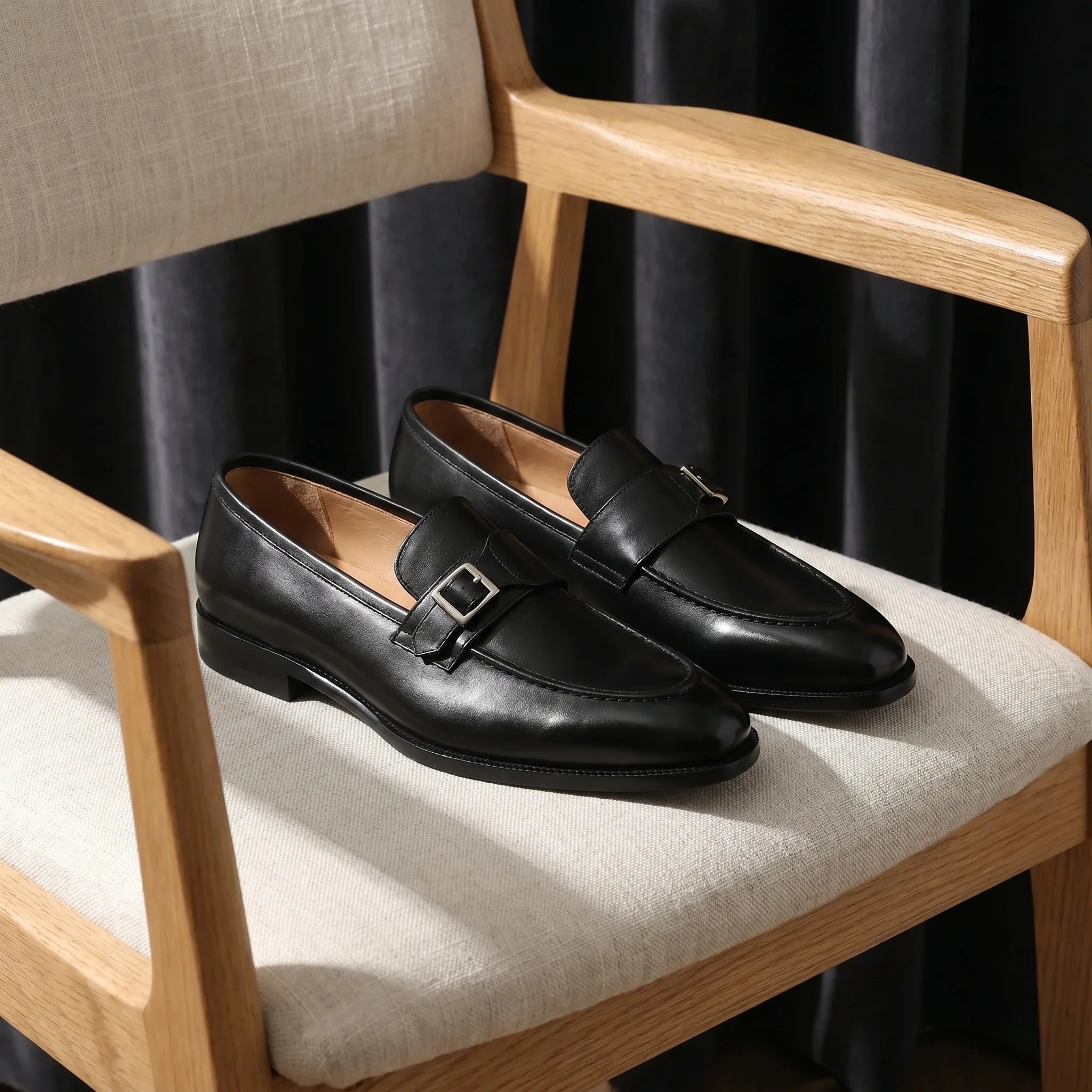 Santoro Monk Strap Loafer - Black