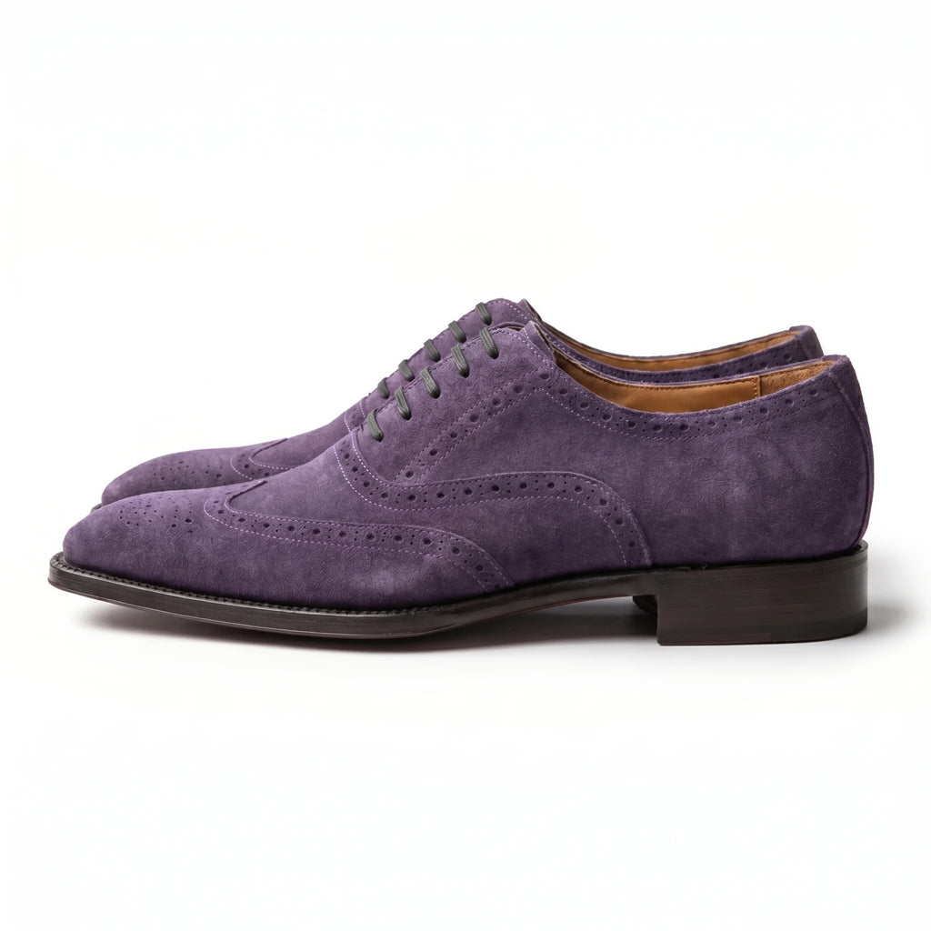 Macellinni Oxford Brogue Suede - Purple