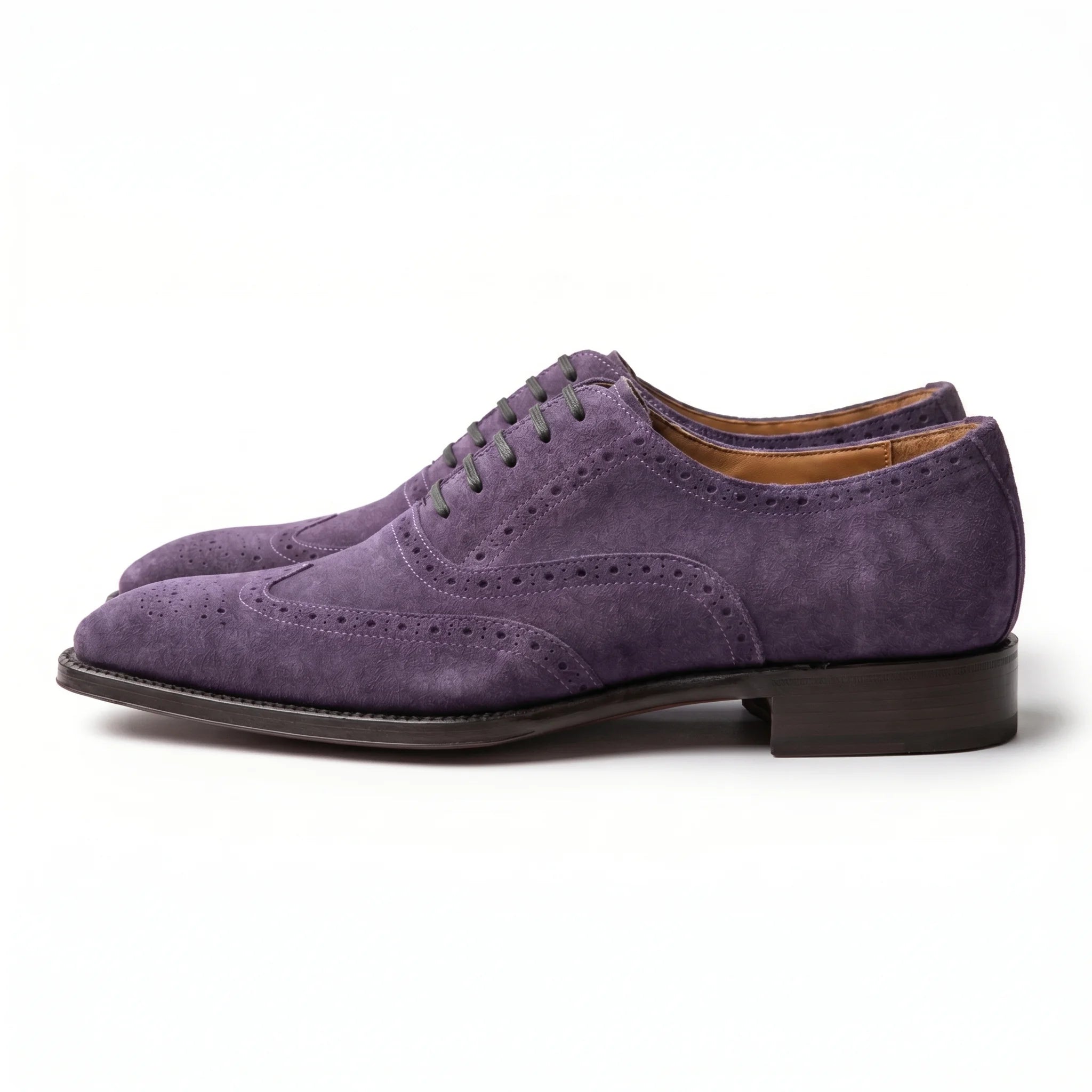 Macellinni Oxford Brogue Suede - Purple