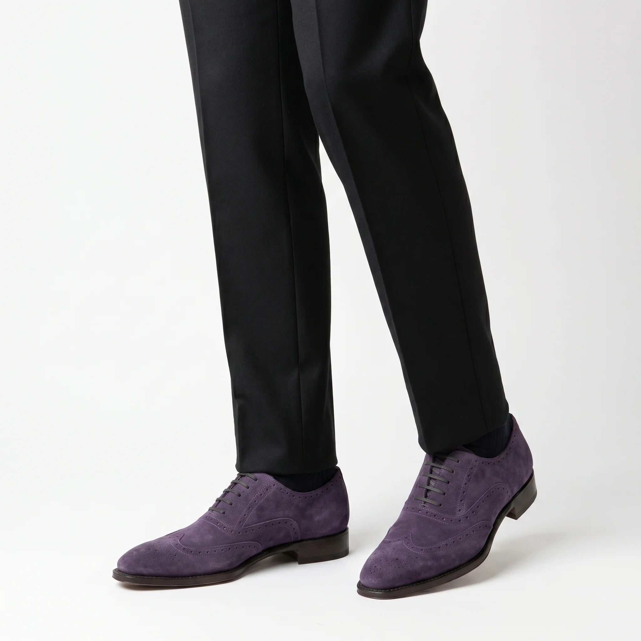 Macellinni Oxford Brogue Suede - Purple