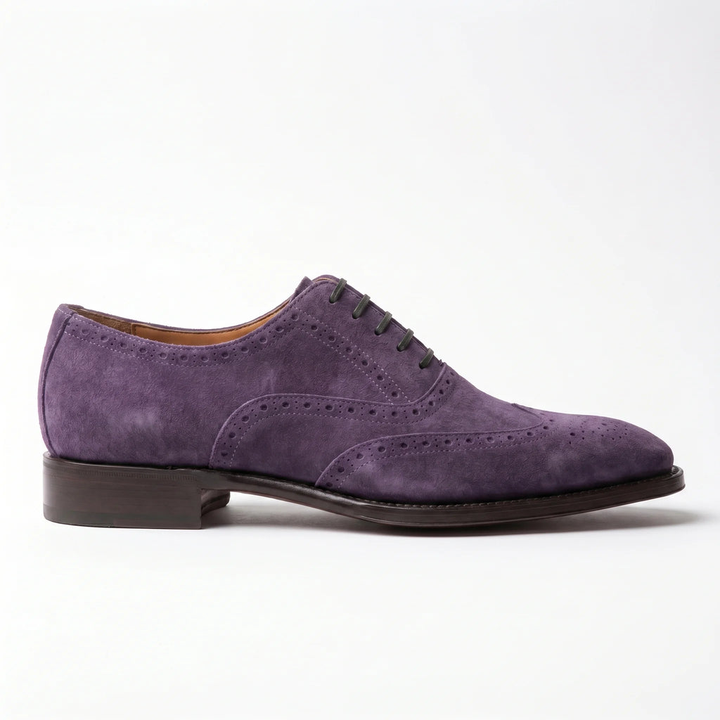 Macellinni Oxford Brogue Suede - Purple