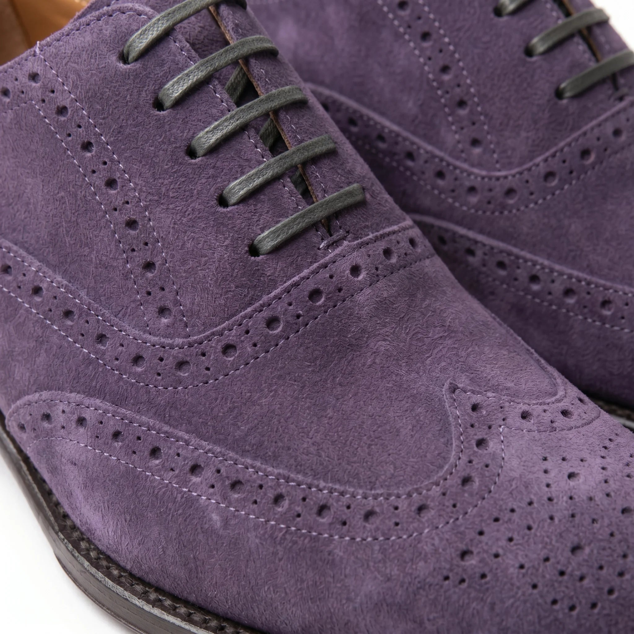 Macellinni Oxford Brogue Suede - Purple