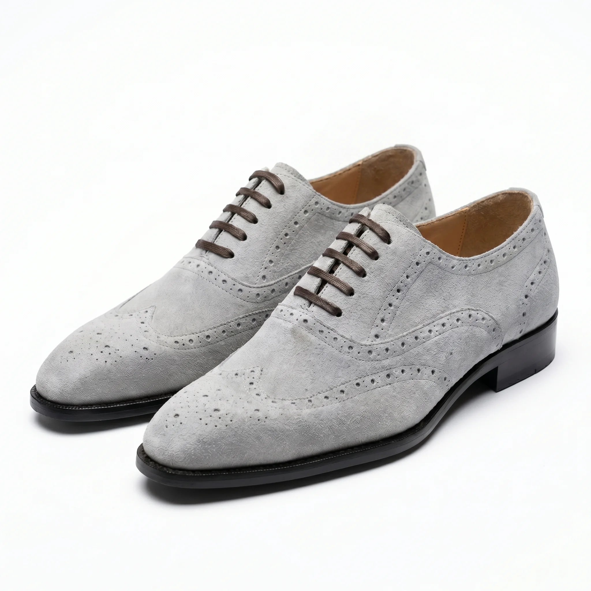Macellinni Oxford Brogue Suede - Gray