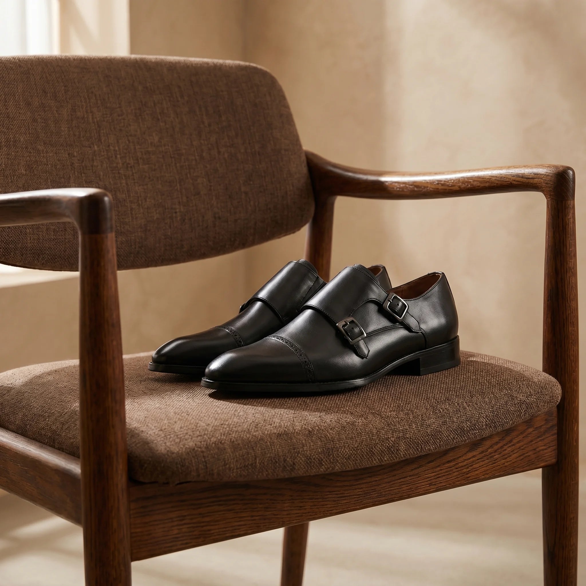 Velmont Double Monk Strap - Black