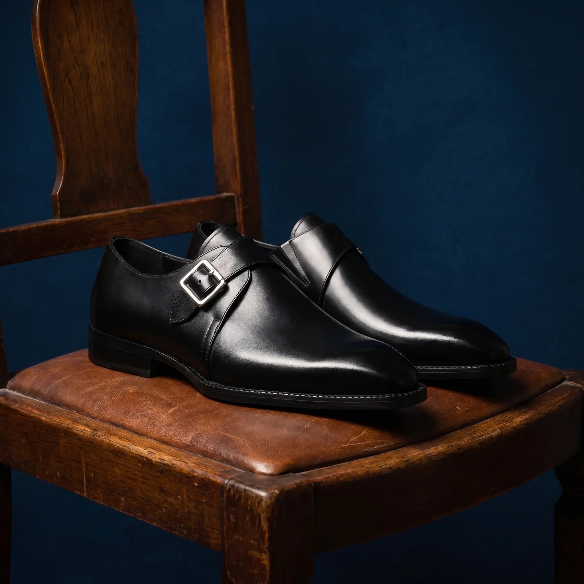 Romano Monk Strap - Black