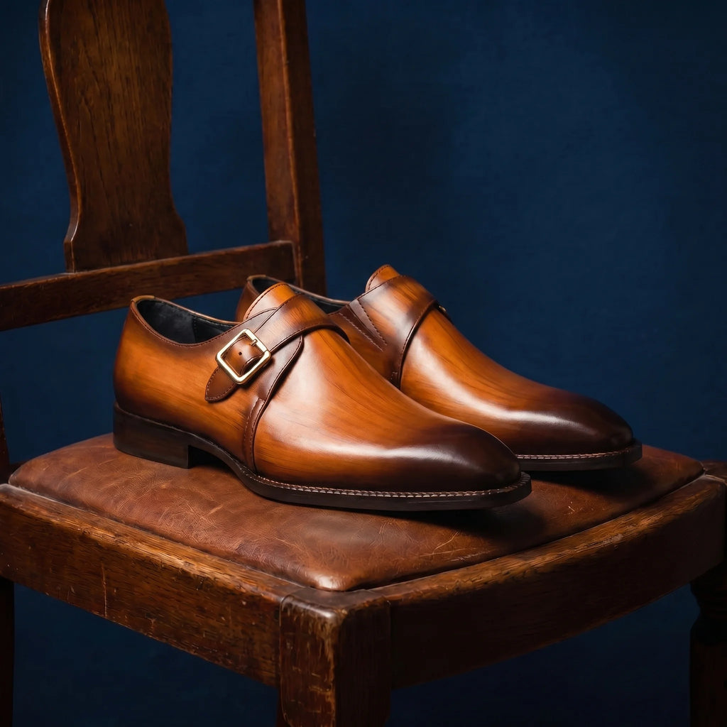 Romano Monk Strap - Brown