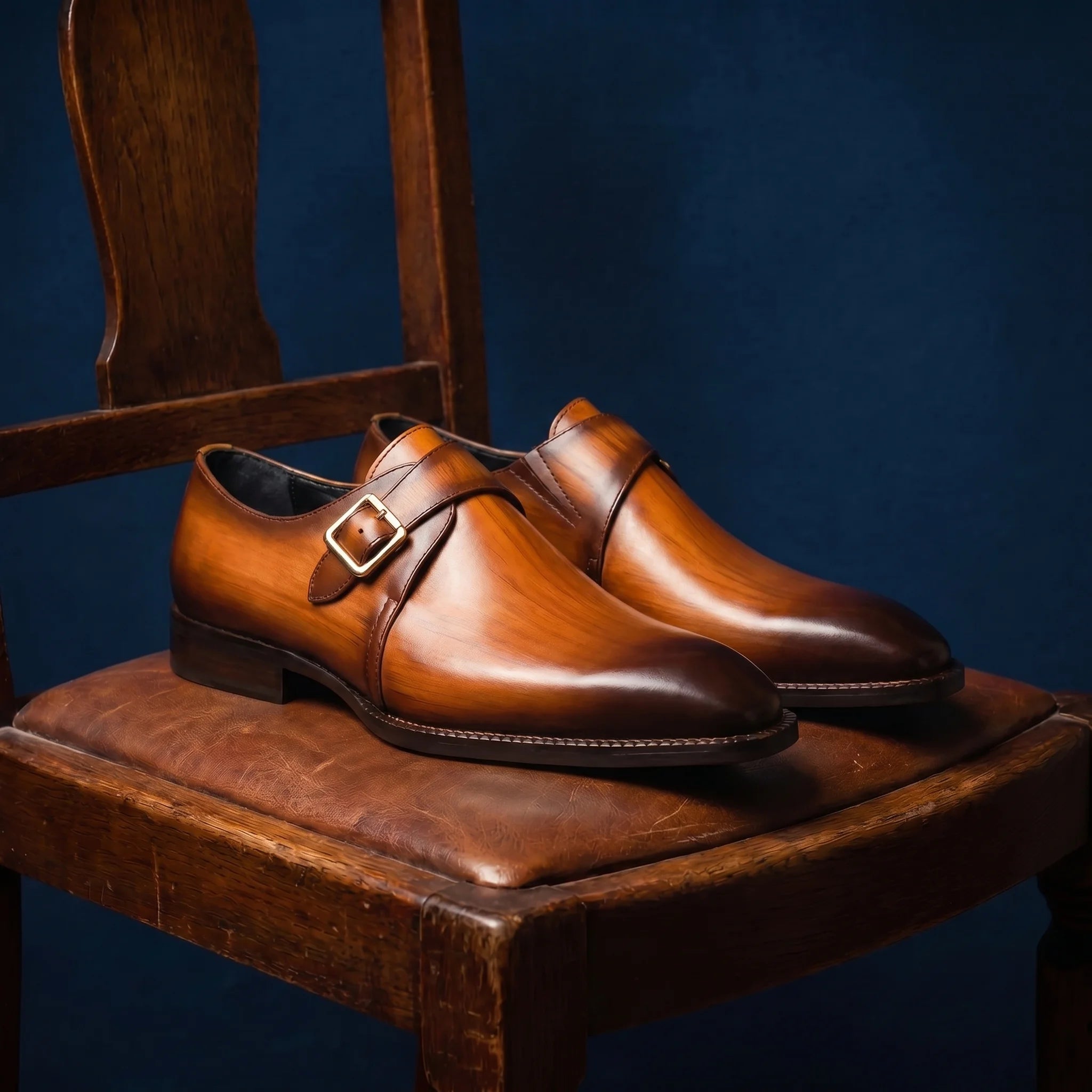 Romano Monk Strap - Brown