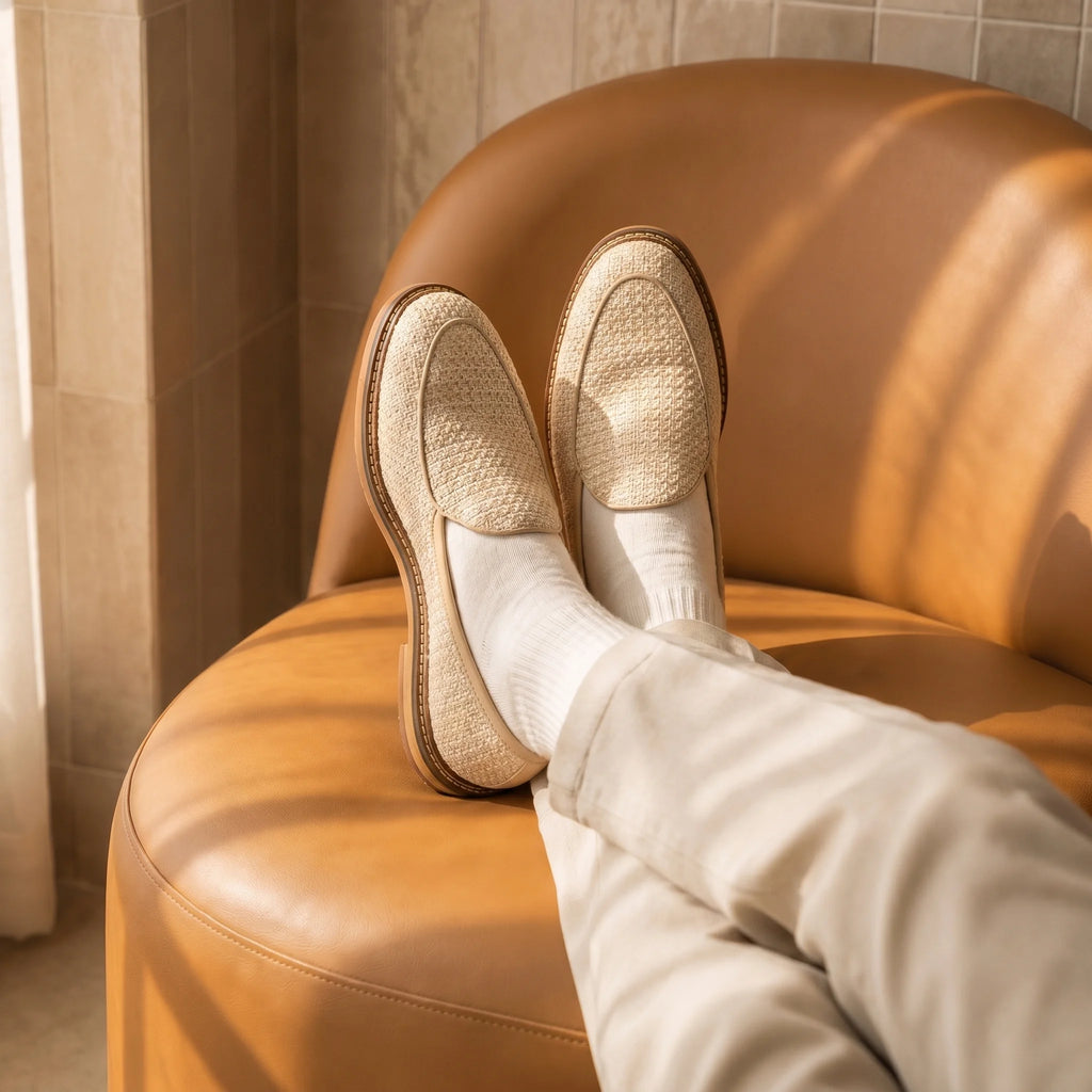 Scultore Belgian Knitted Loafer - Beige