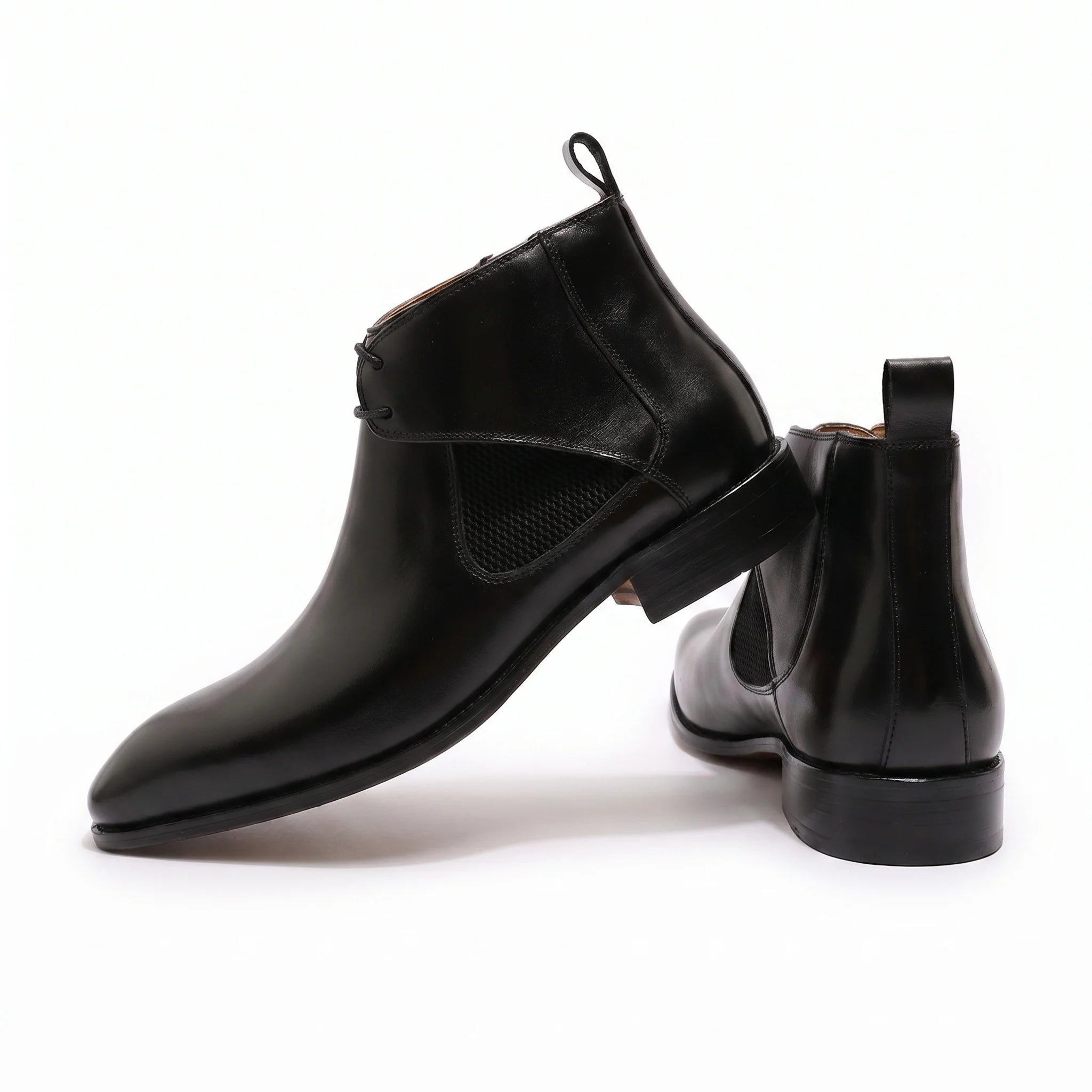 Whitmore Lace-Up Chelsea Boot - Black