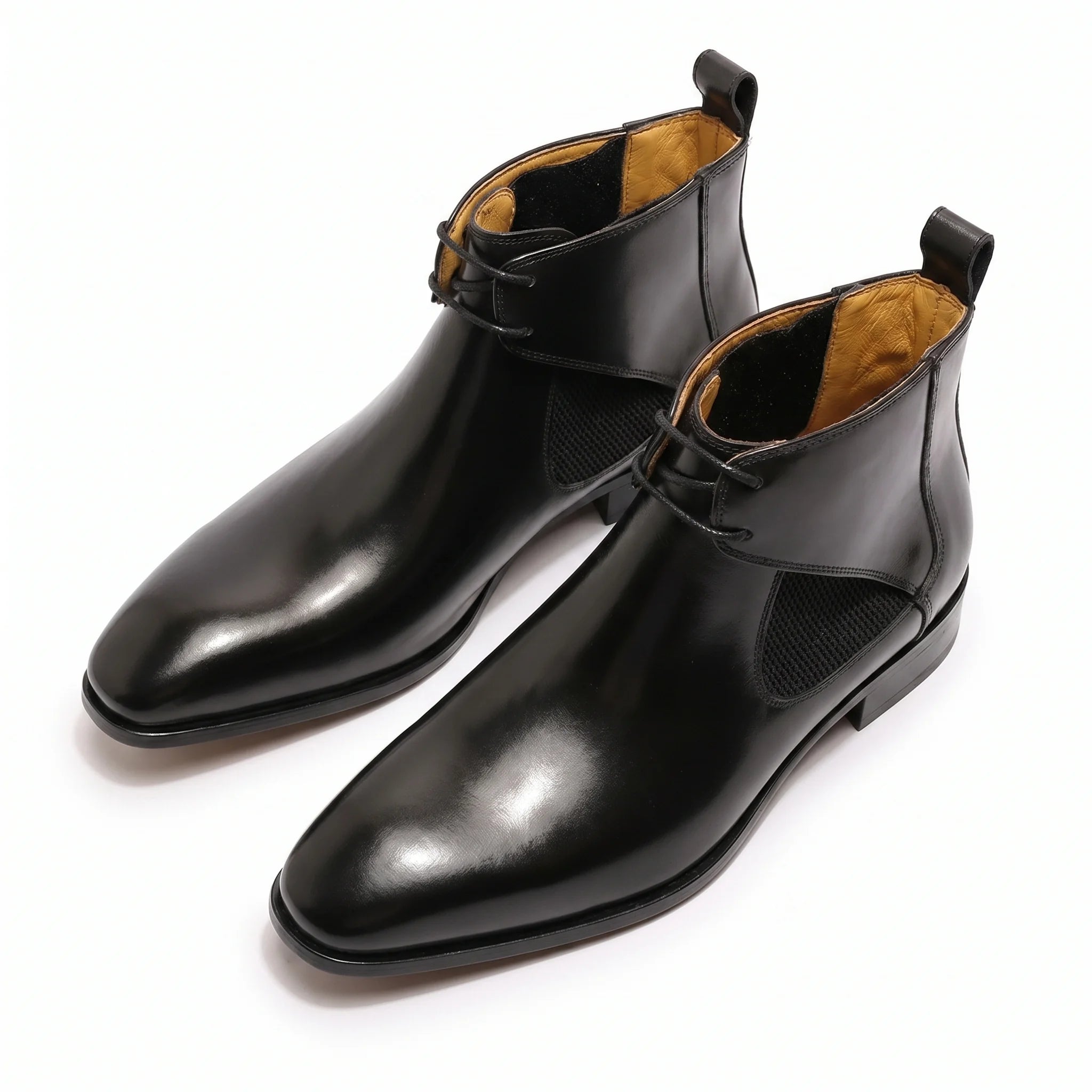 Whitmore Lace-Up Chelsea Boot - Black