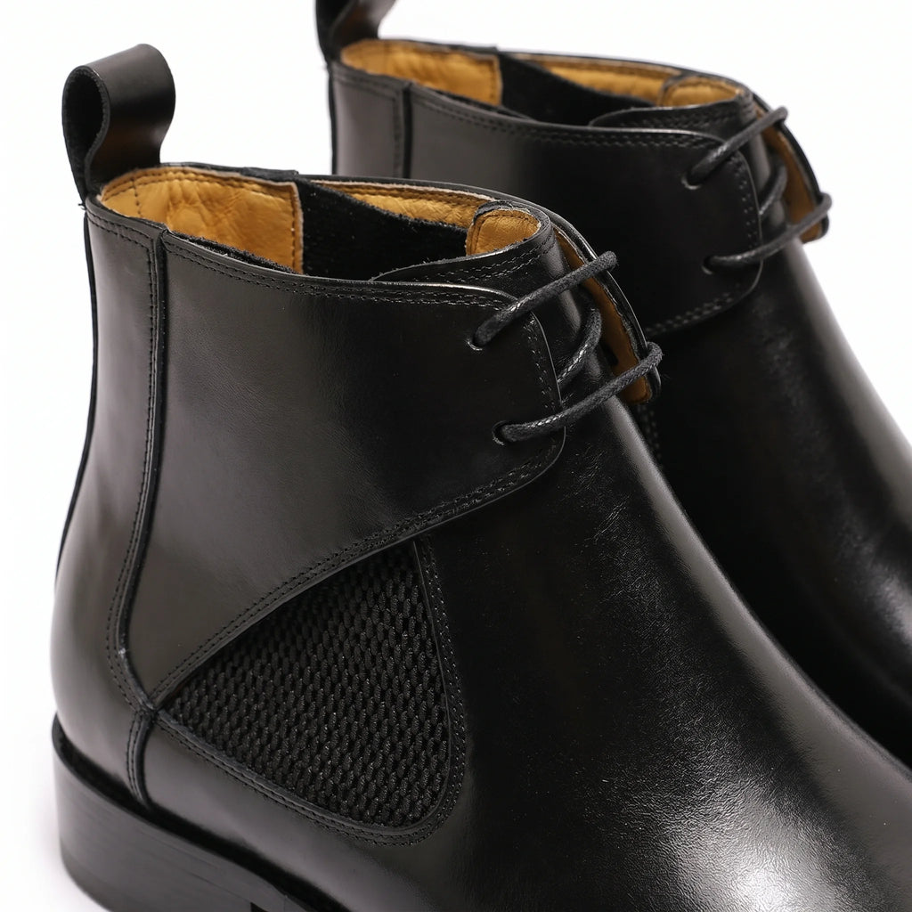 Whitmore Lace-Up Chelsea Boot - Black