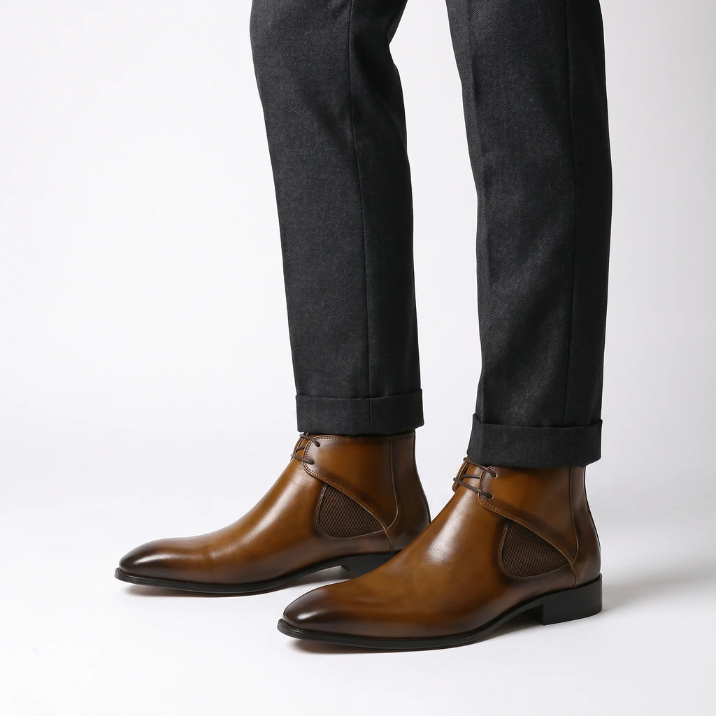Whitmore Lace-Up Chelsea Boot - Brown