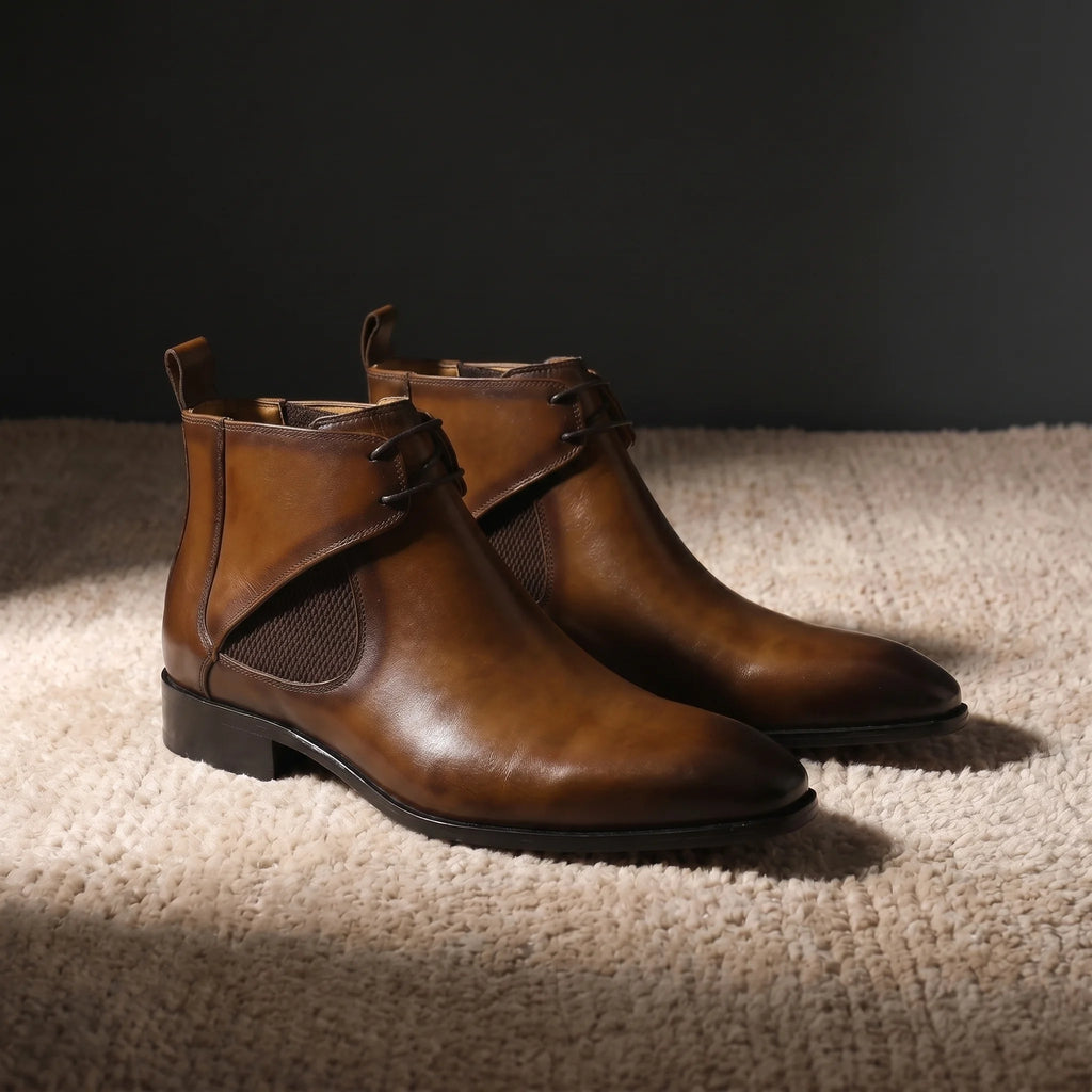 Whitmore Lace-Up Chelsea Boot - Brown