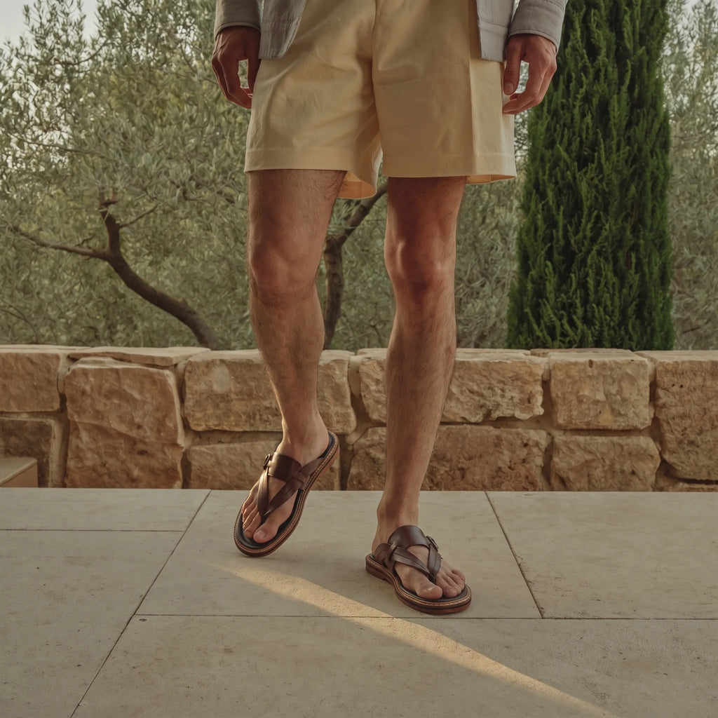 Valence Toe-Loop Sandal - Cognac Brown