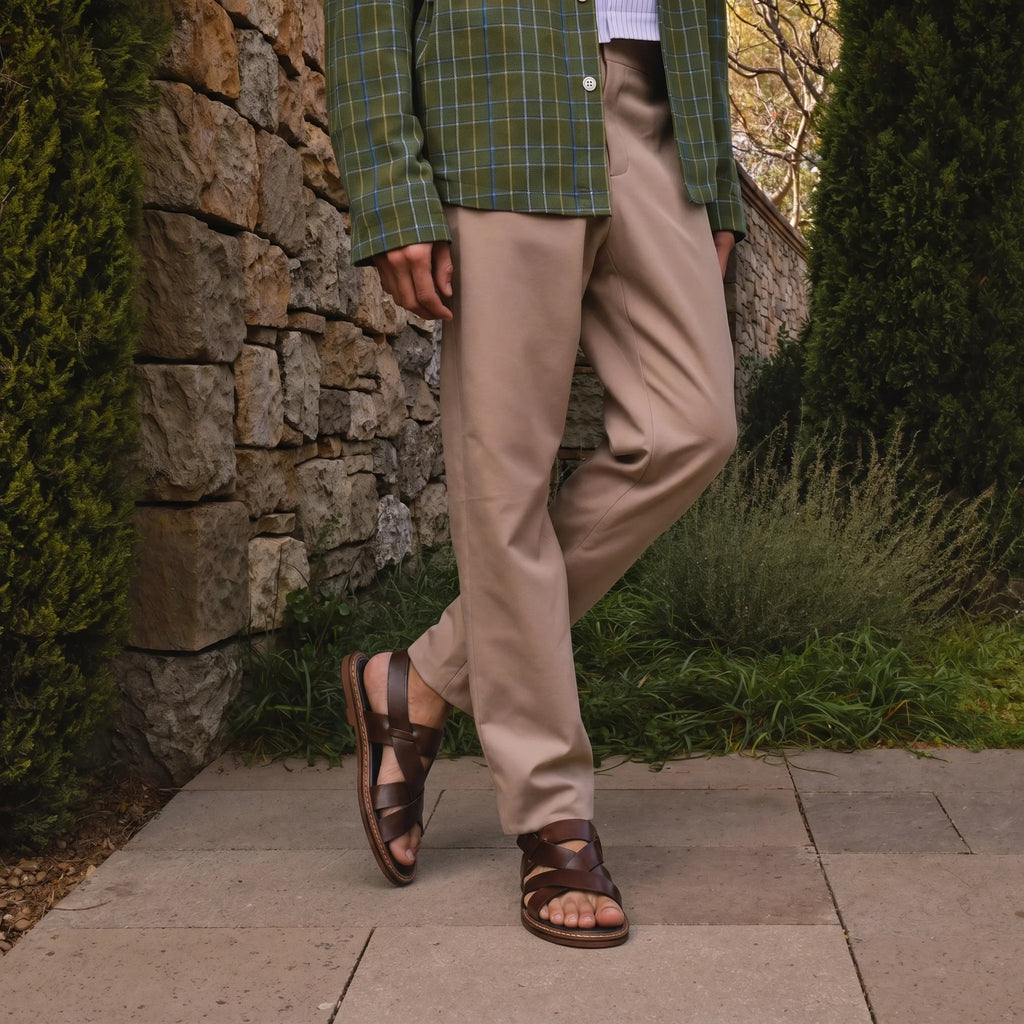 Panteano Roman Sandal - Cognac Brown