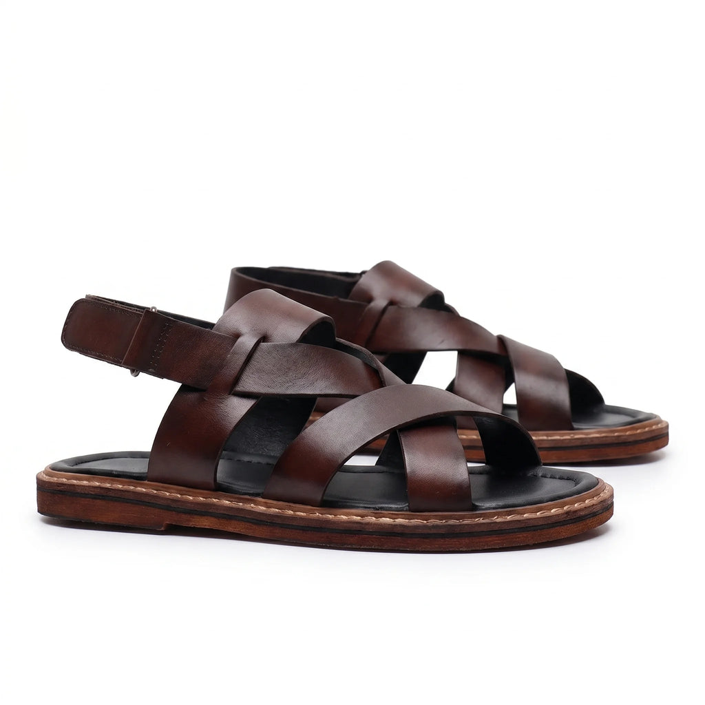 Panteano Roman Sandal - Cognac Brown