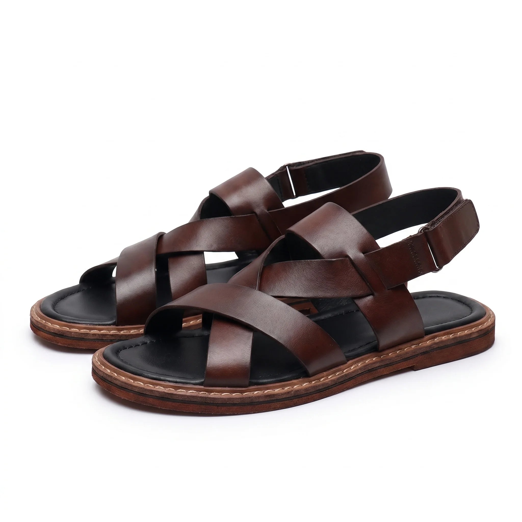 Panteano Roman Sandal - Cognac Brown