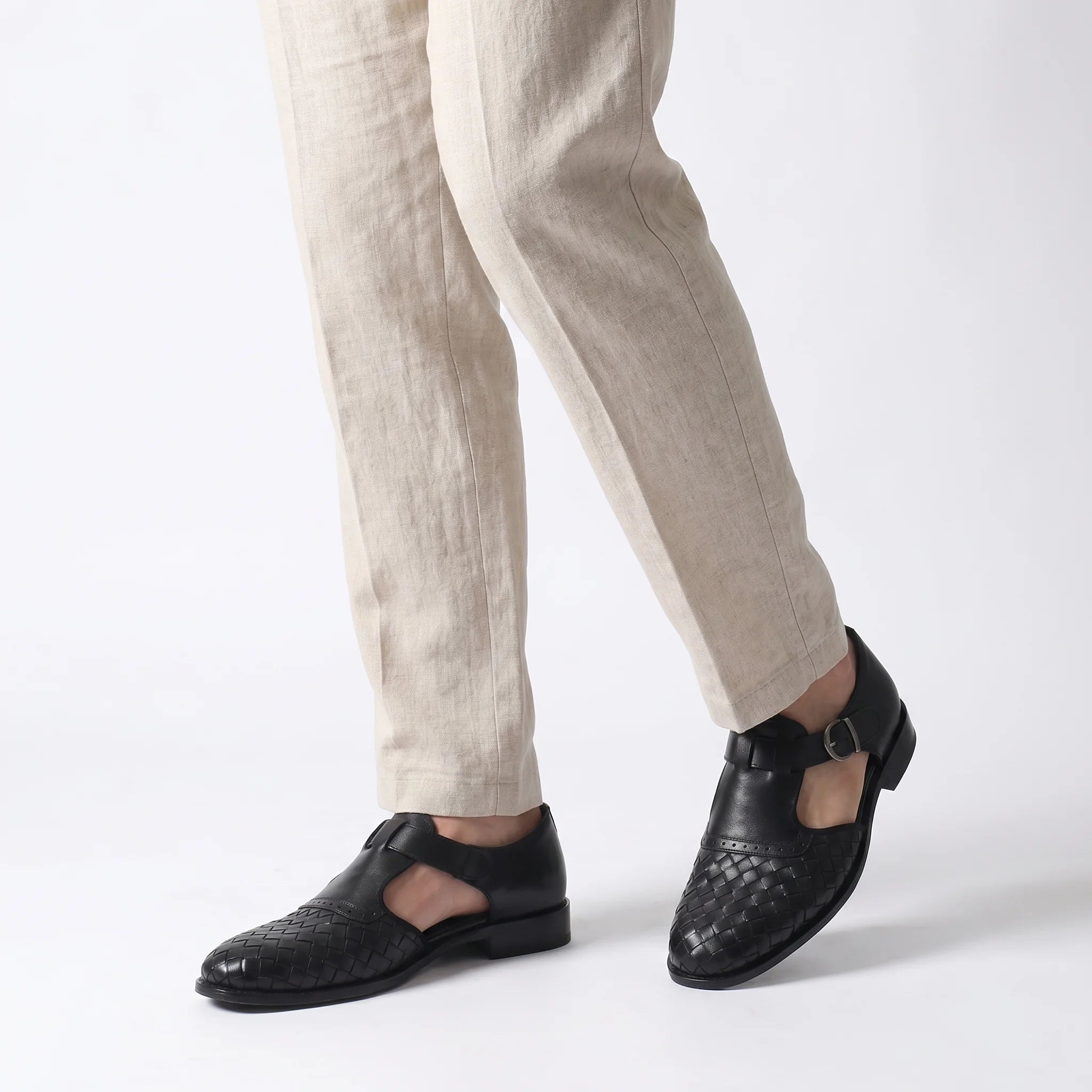 Trama Fisherman Sandal - Black
